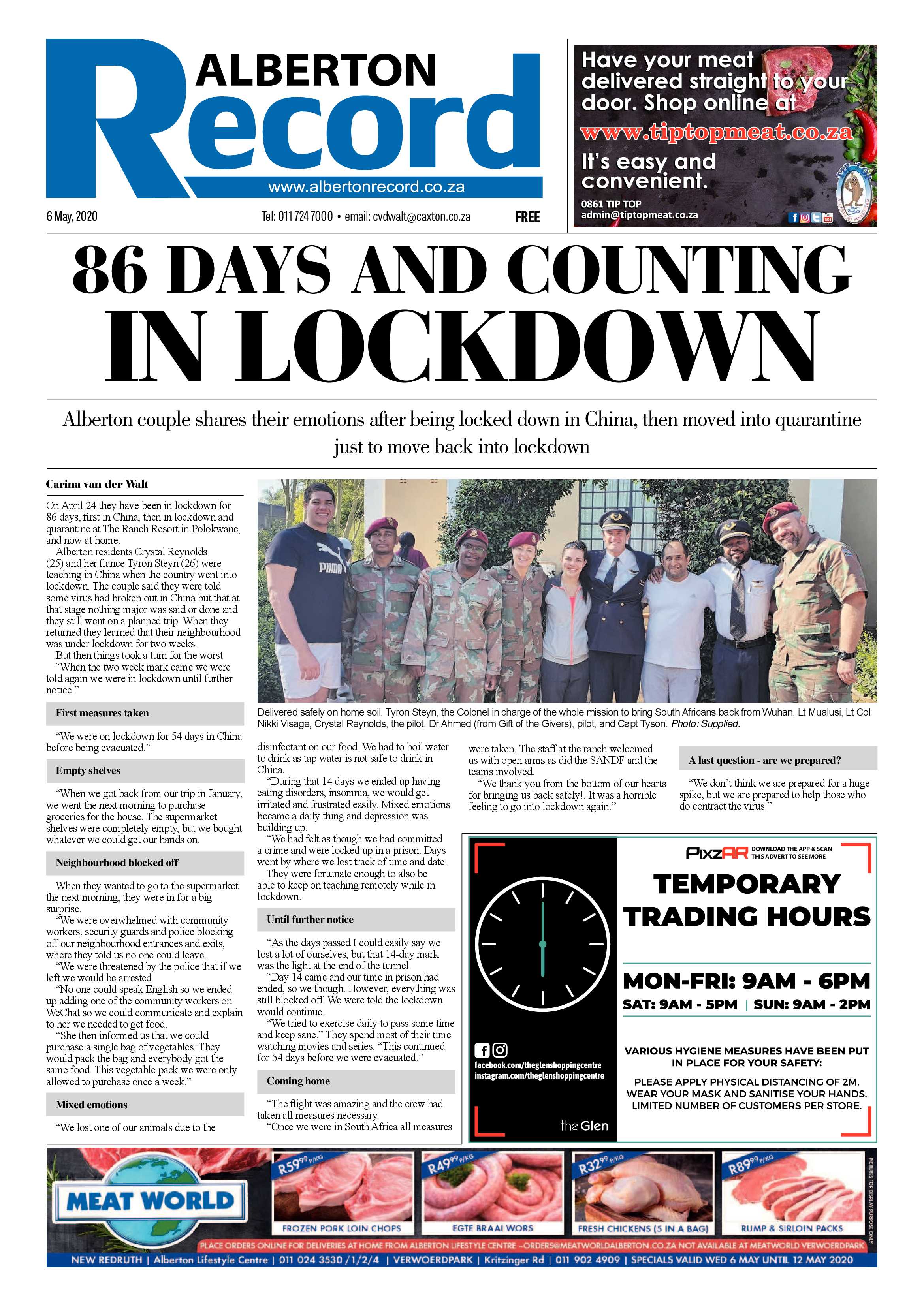 Alberton Record 06 May 2020 page 1