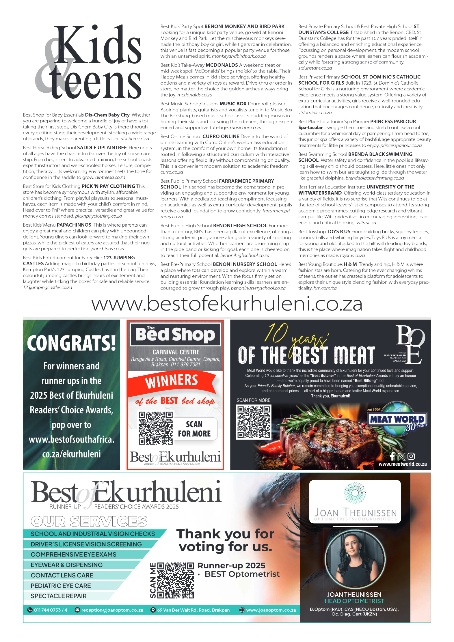 Best of Joburg Readers Choice Awards 2025 page 11