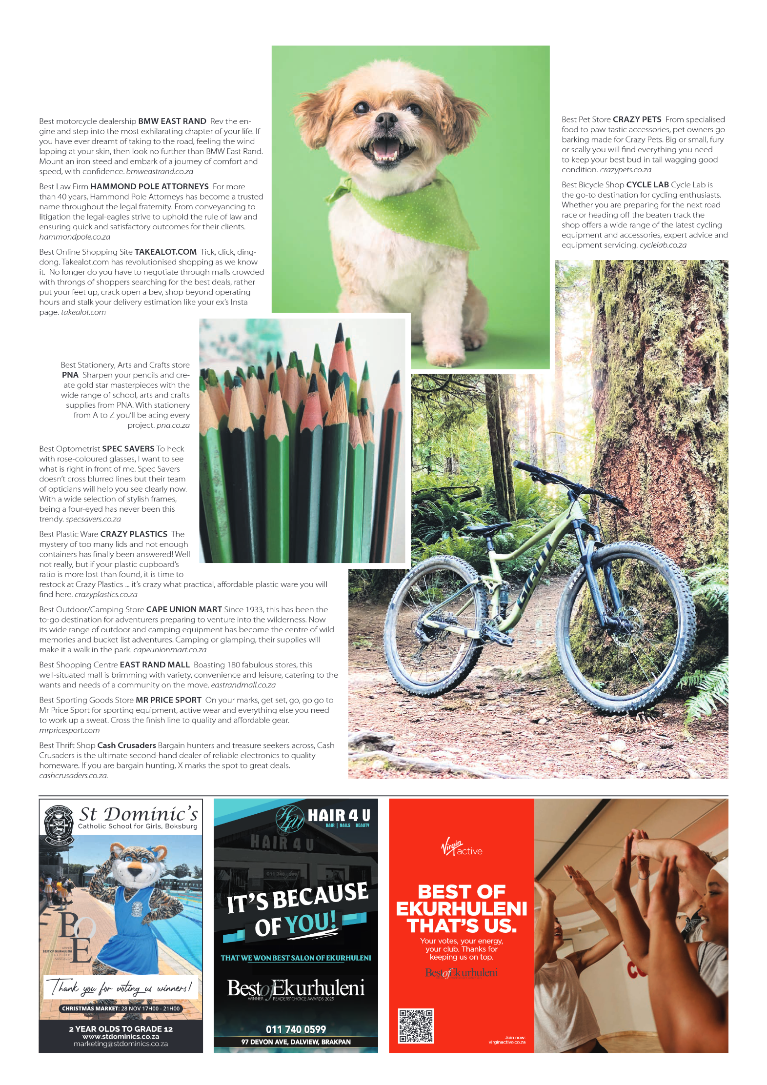 Best of Joburg Readers Choice Awards 2025 page 9