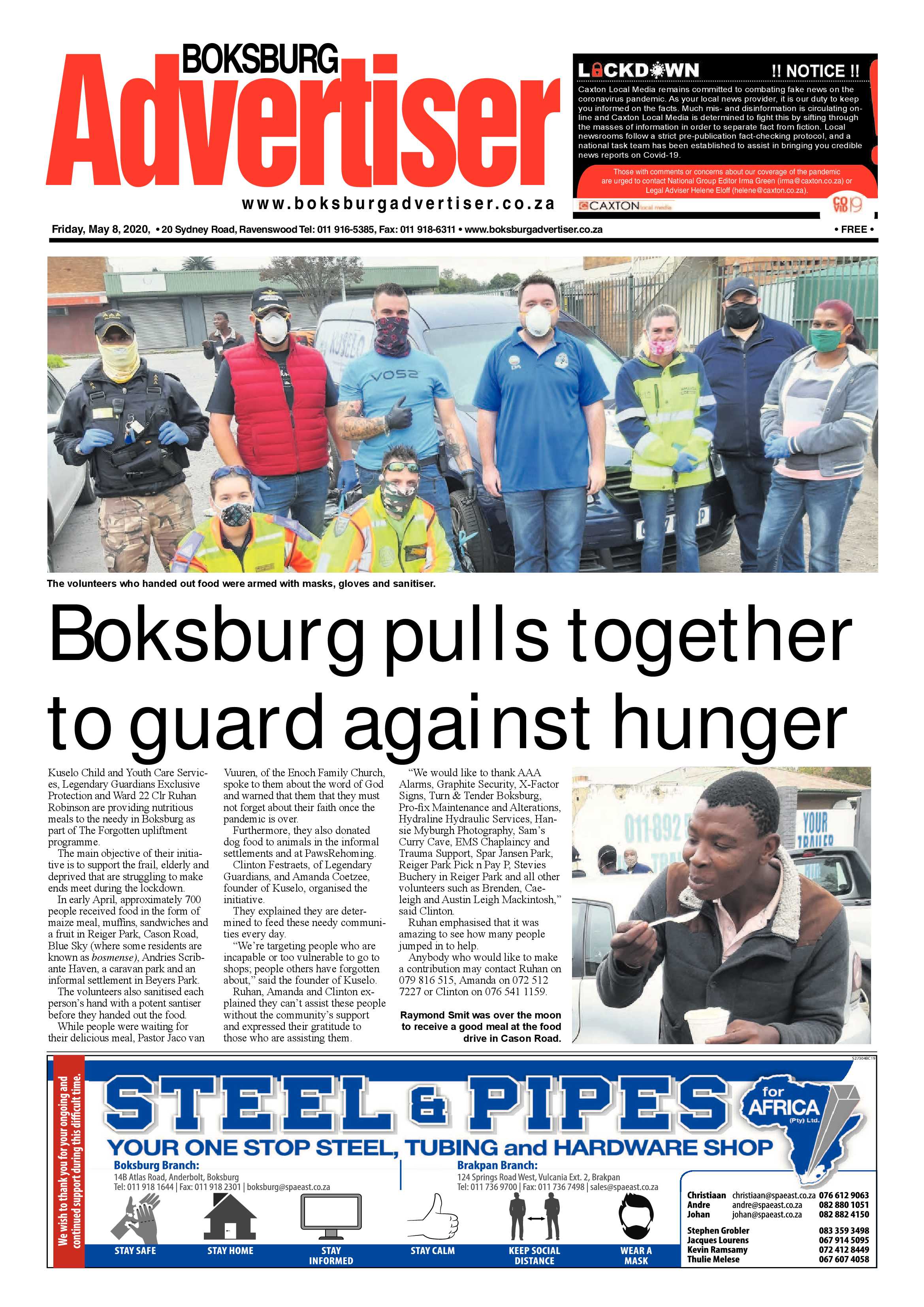 Boksburg Advertiser 05 May 2020 page 1
