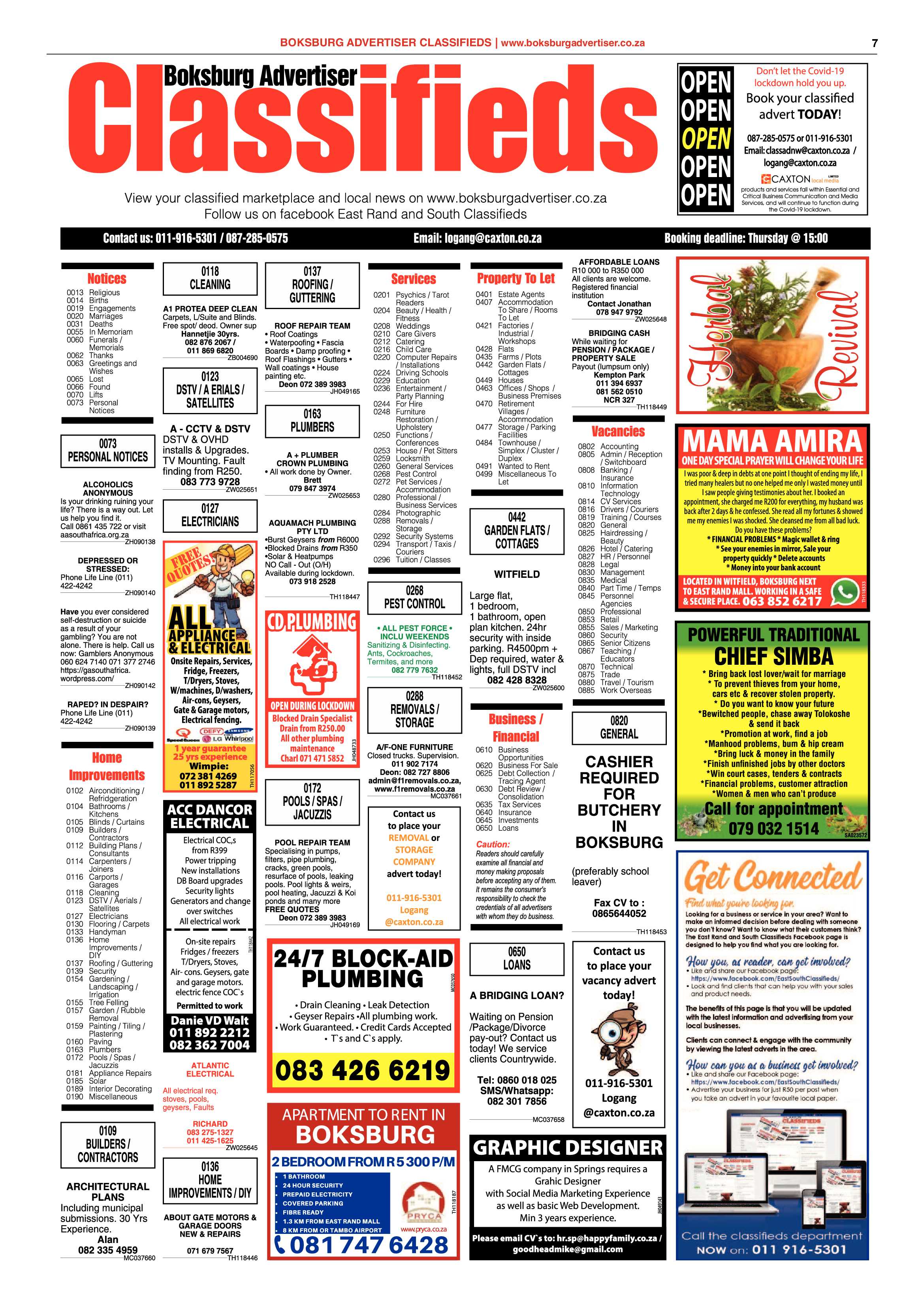 Boksburg Advertiser 05 May 2020 page 7