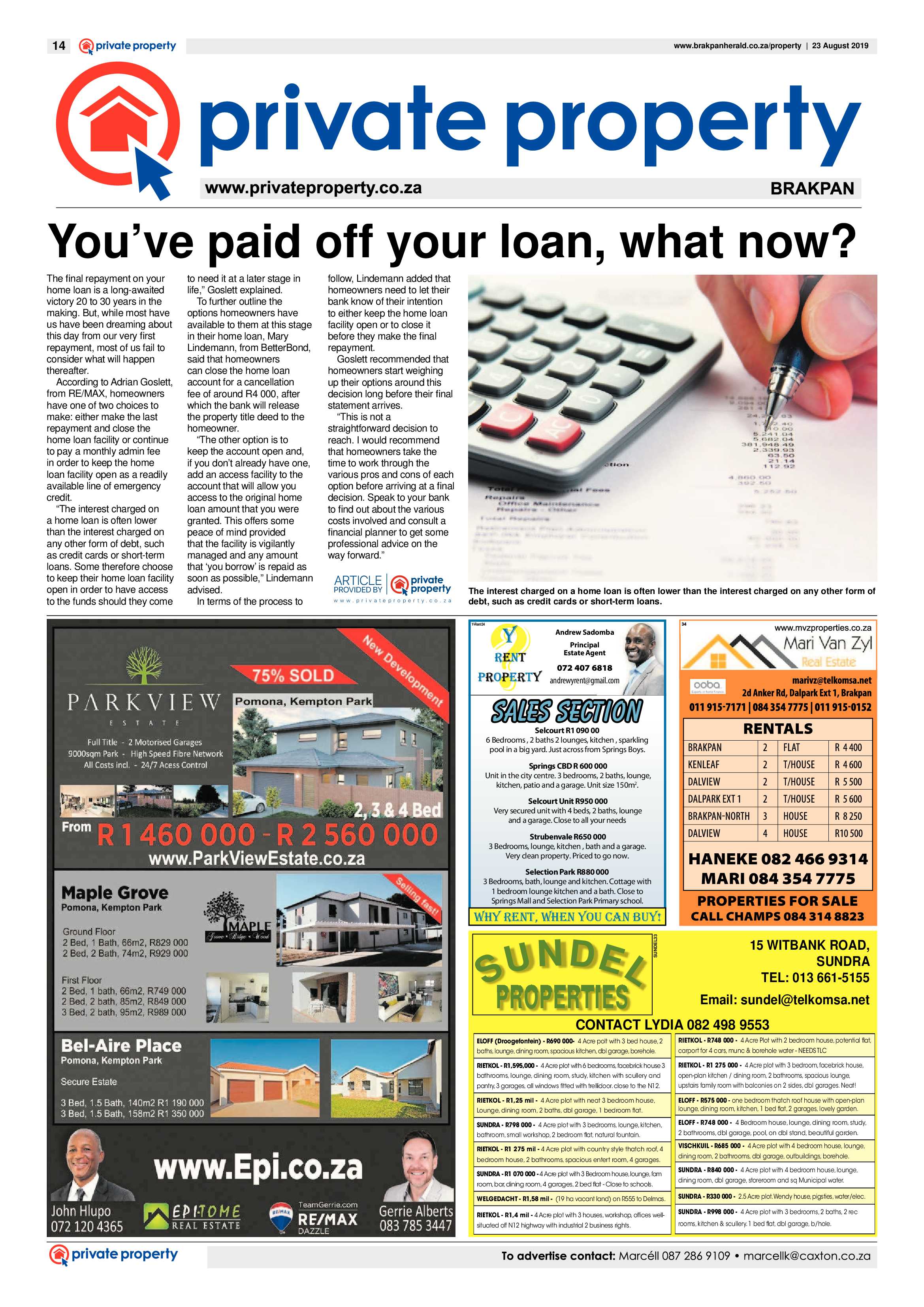 Brakpan Herald 23 August 2019 page 14