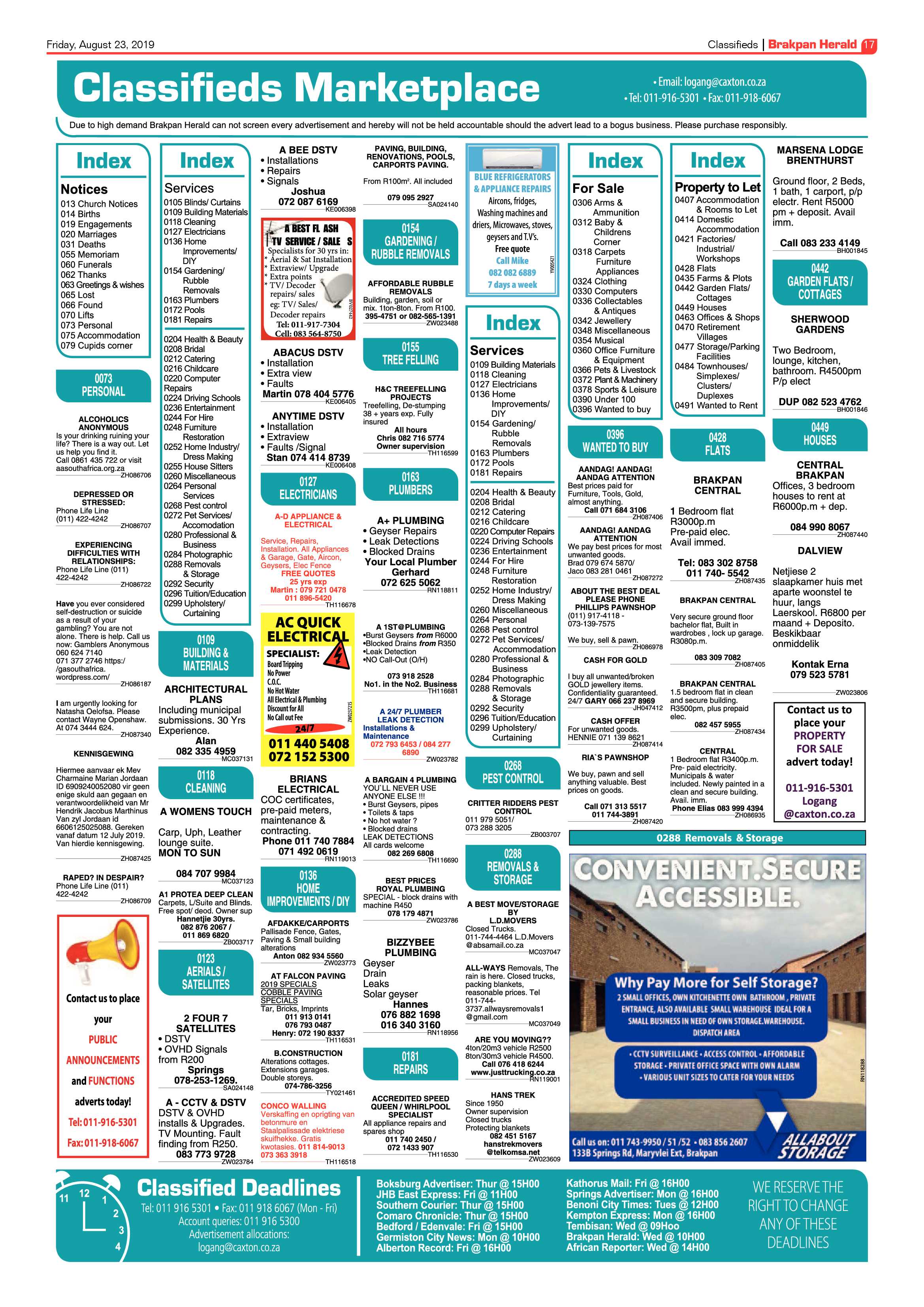 Brakpan Herald 23 August 2019 page 17