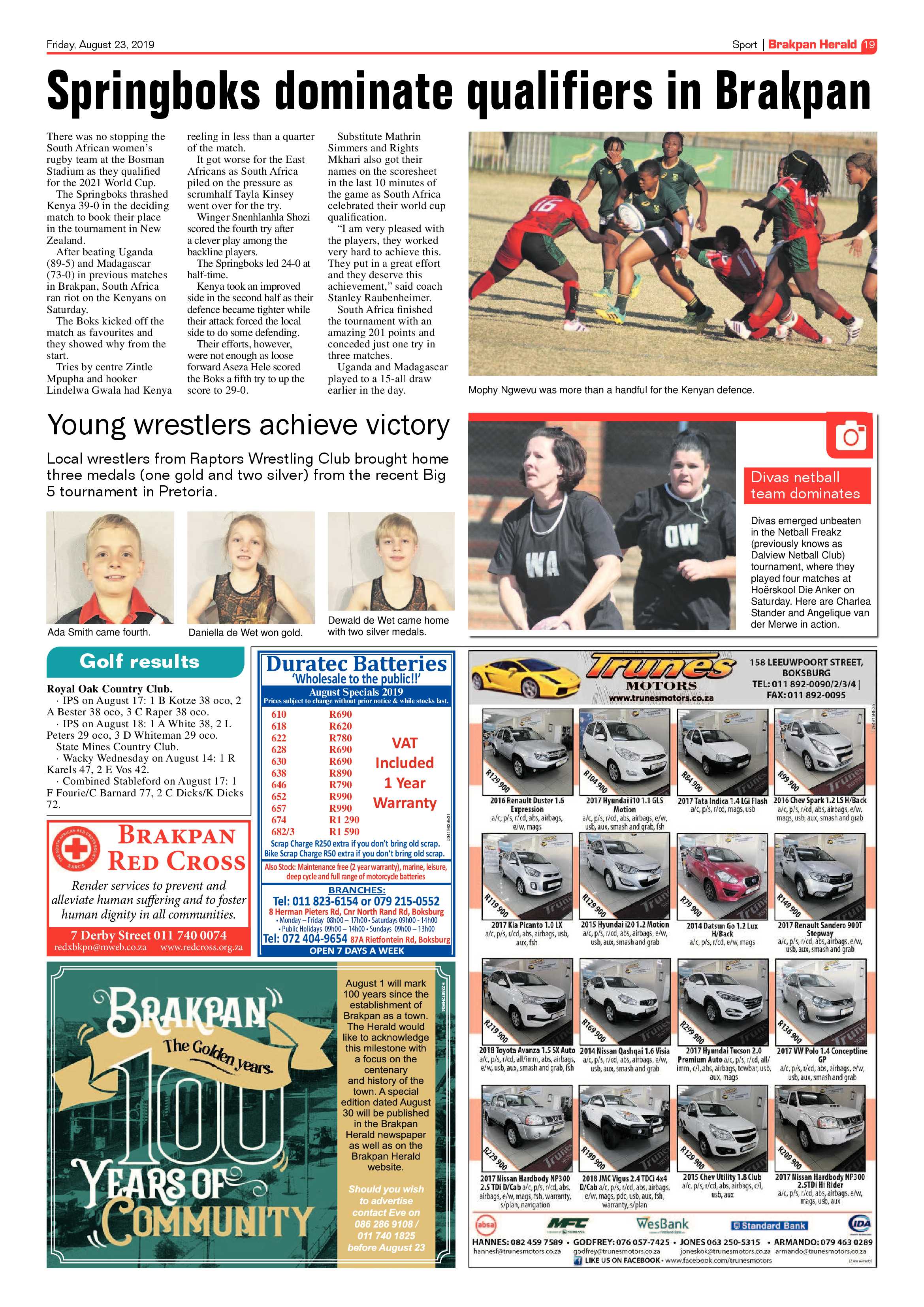 Brakpan Herald 23 August 2019 page 19