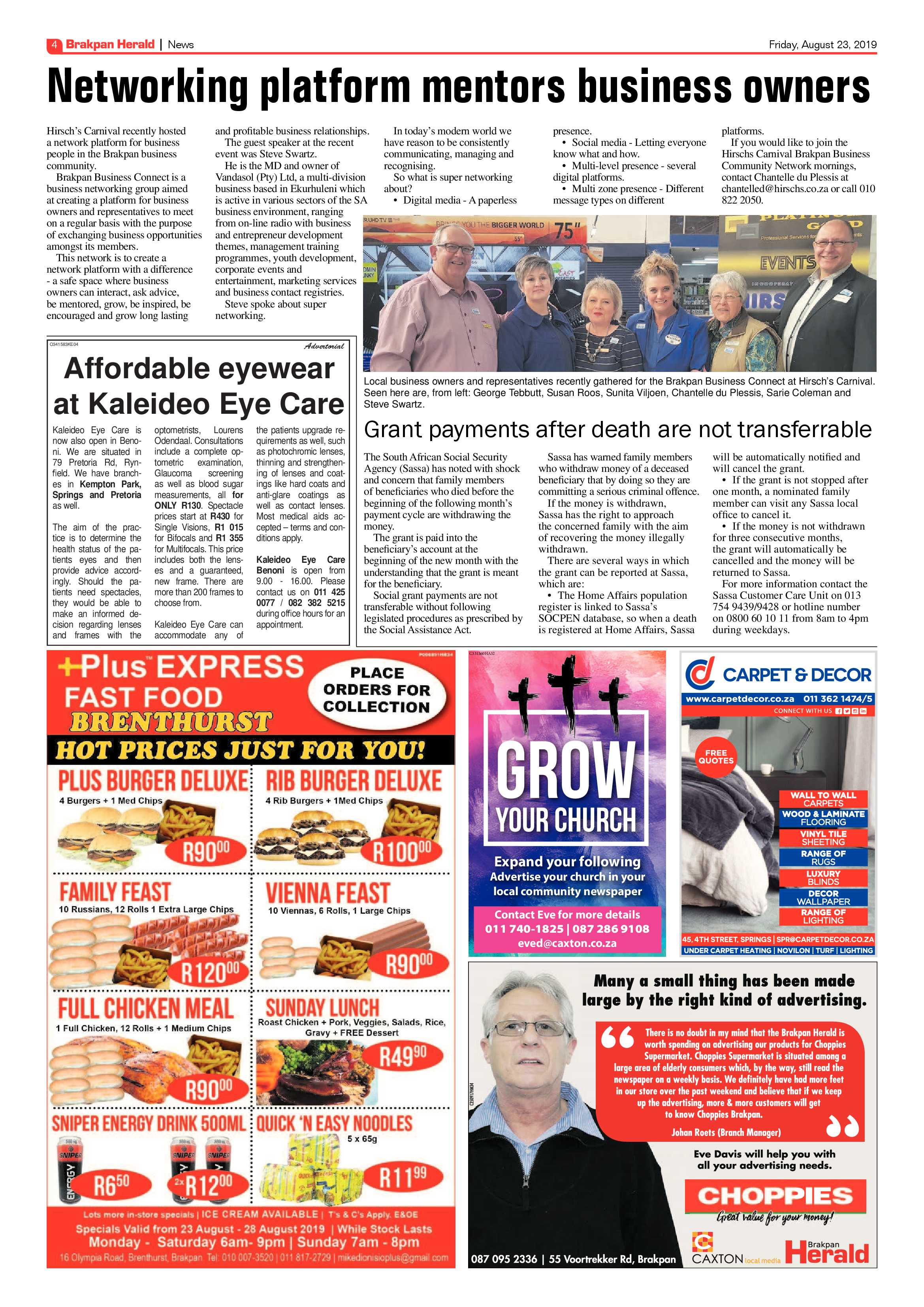 Brakpan Herald 23 August 2019 page 4