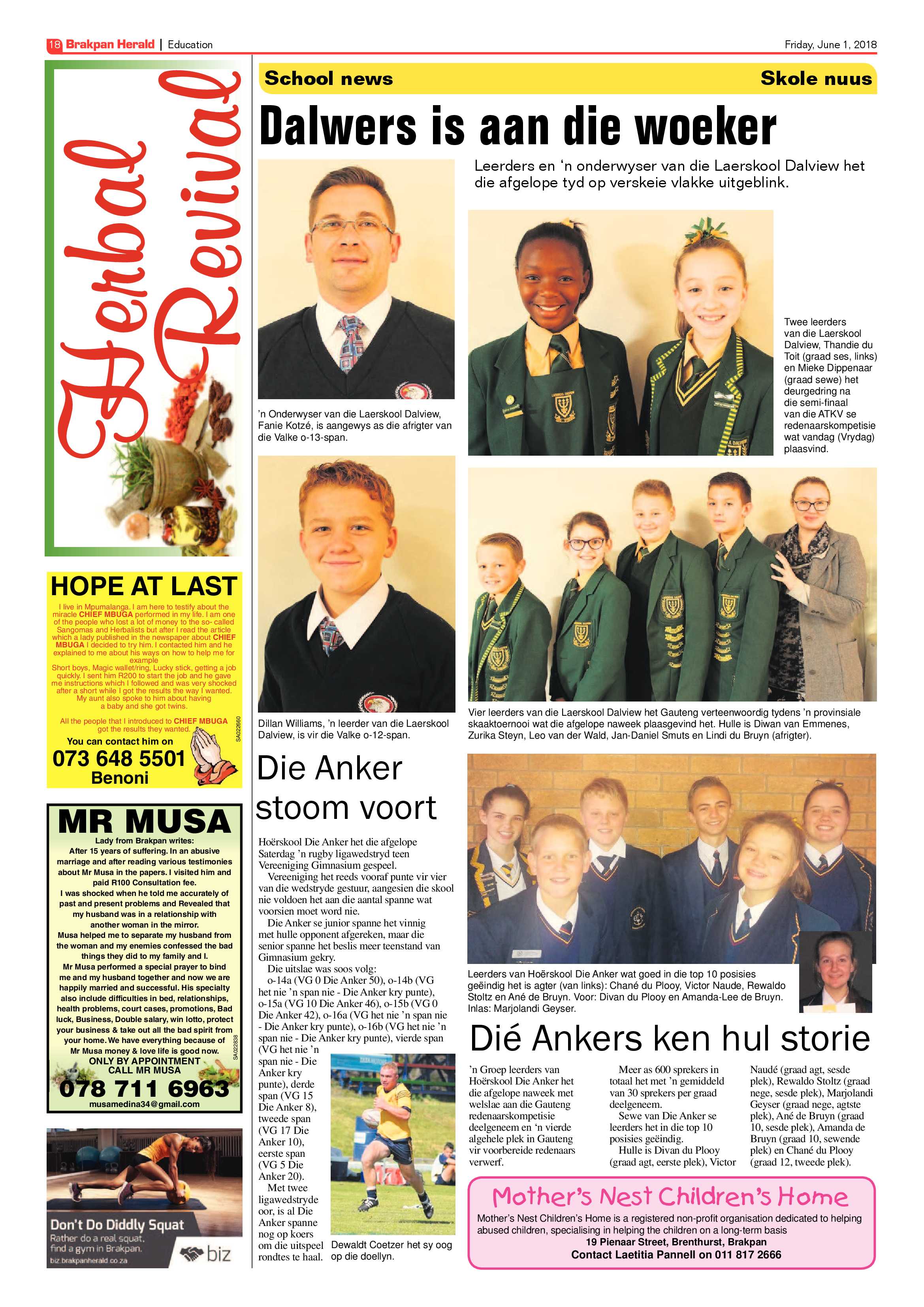 Brakpan Herald 01 June 2018 page 18