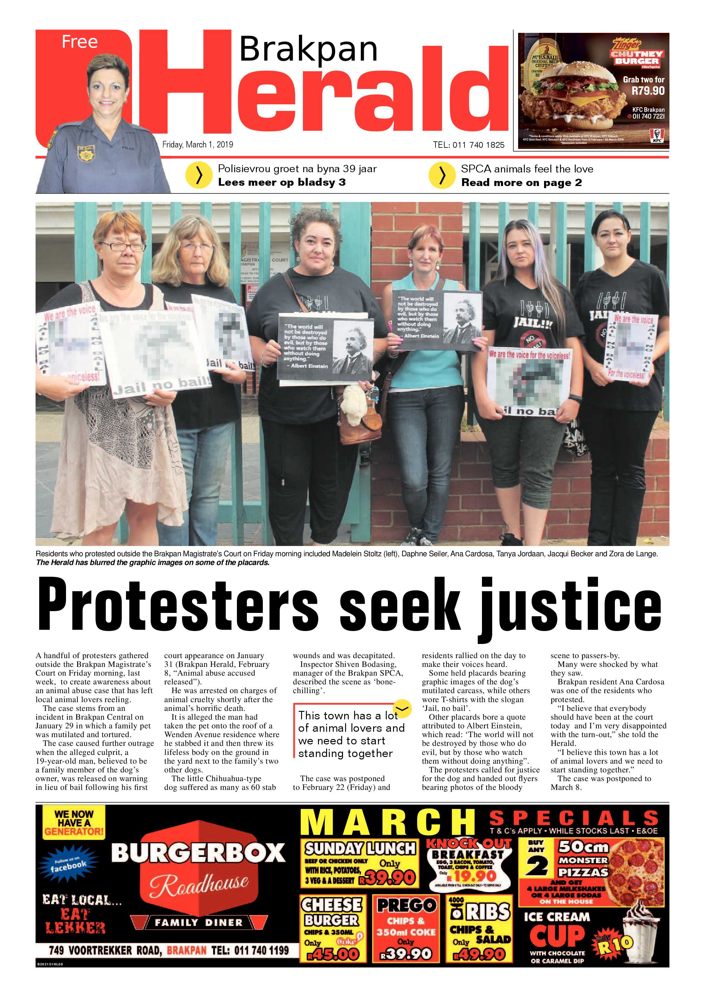 Brakpan Herald 01 March 2019 page 1