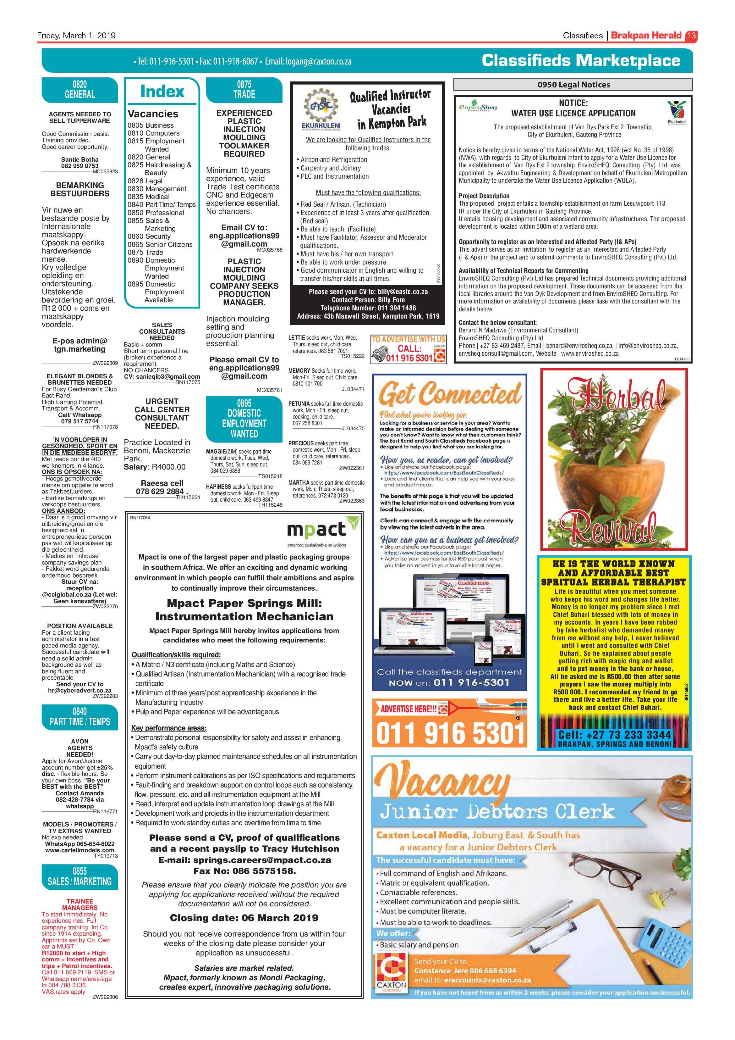 Brakpan Herald 01 March 2019 page 13