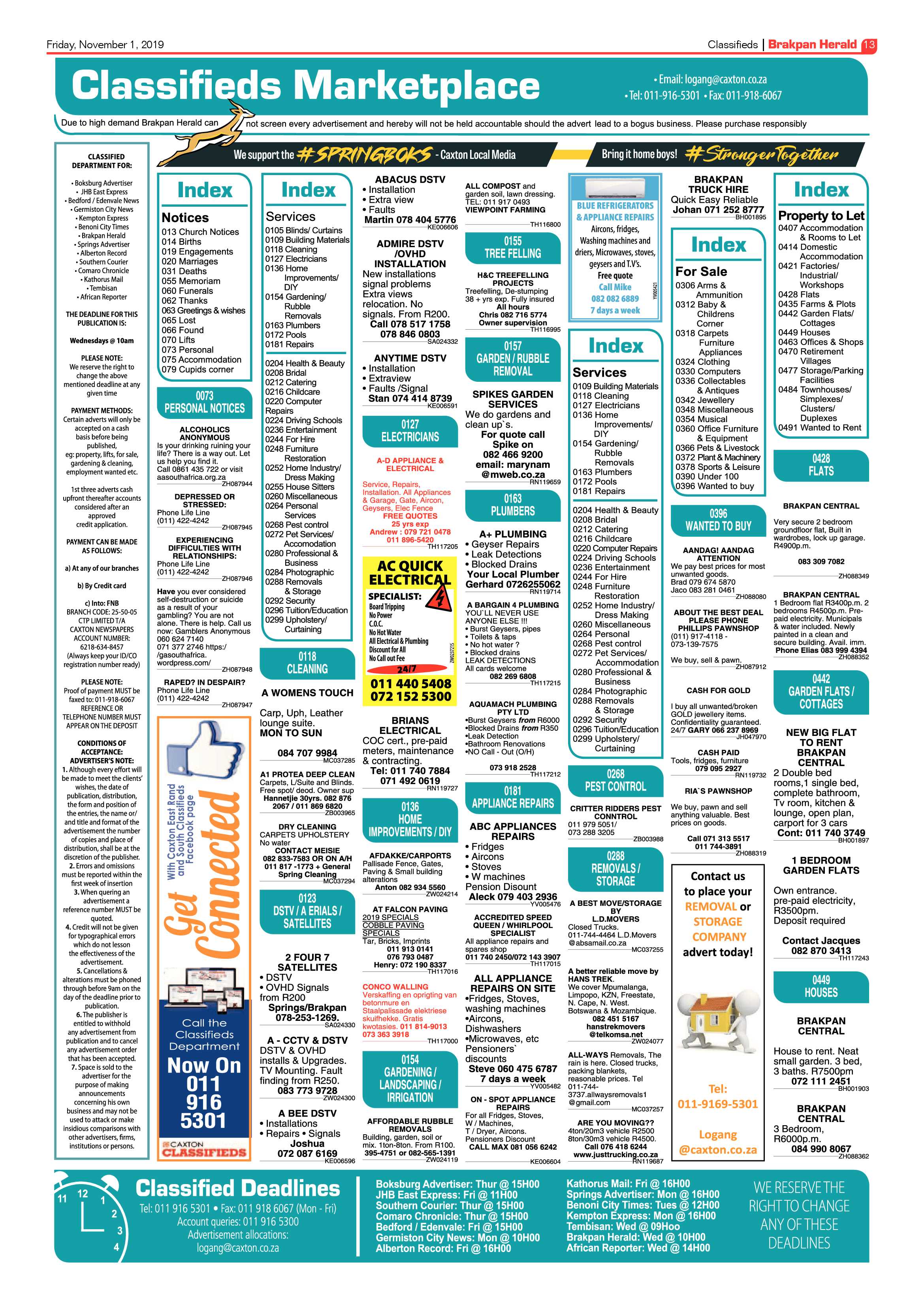 Brakpan Herald 01 November 2019 page 13