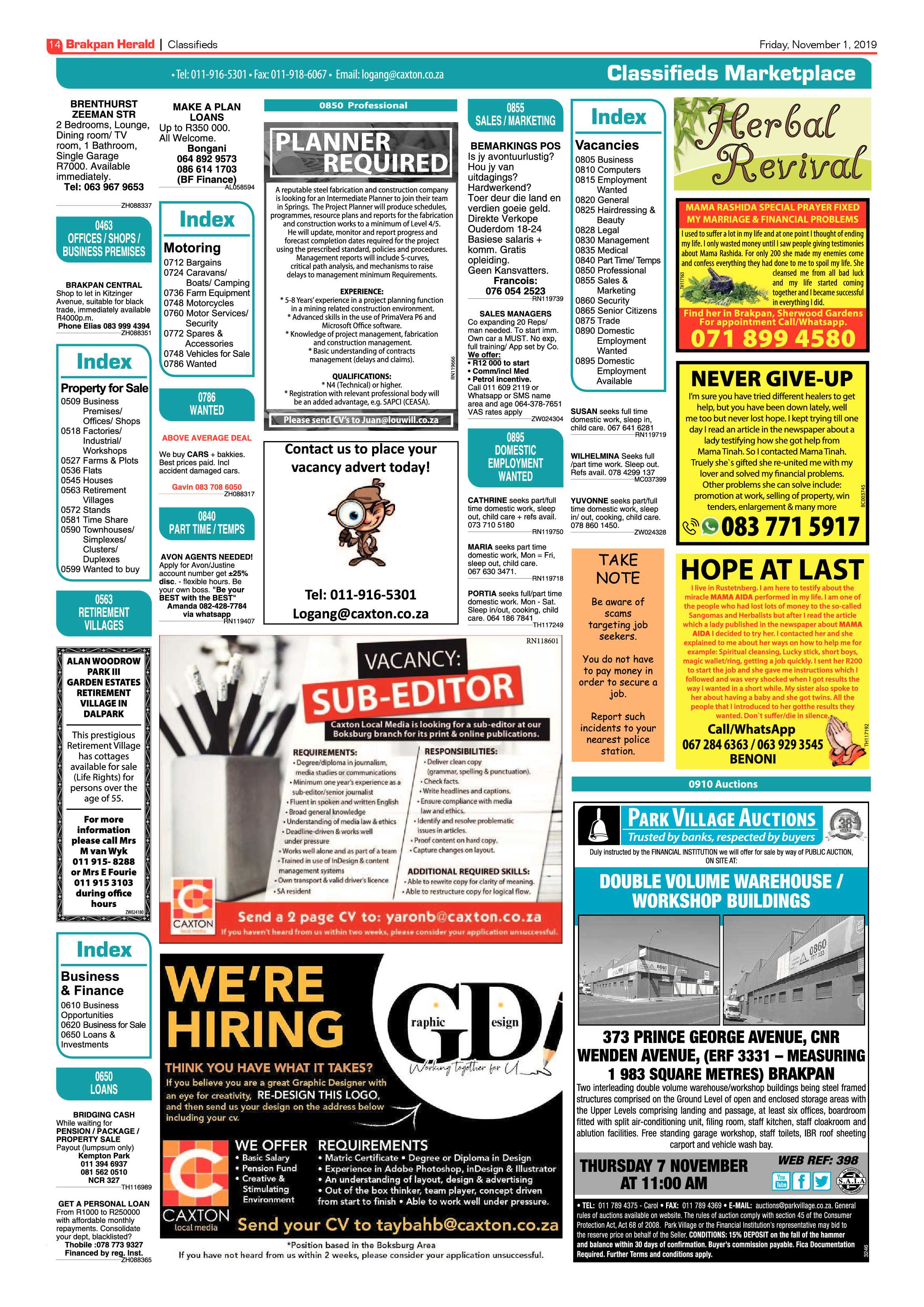Brakpan Herald 01 November 2019 page 14