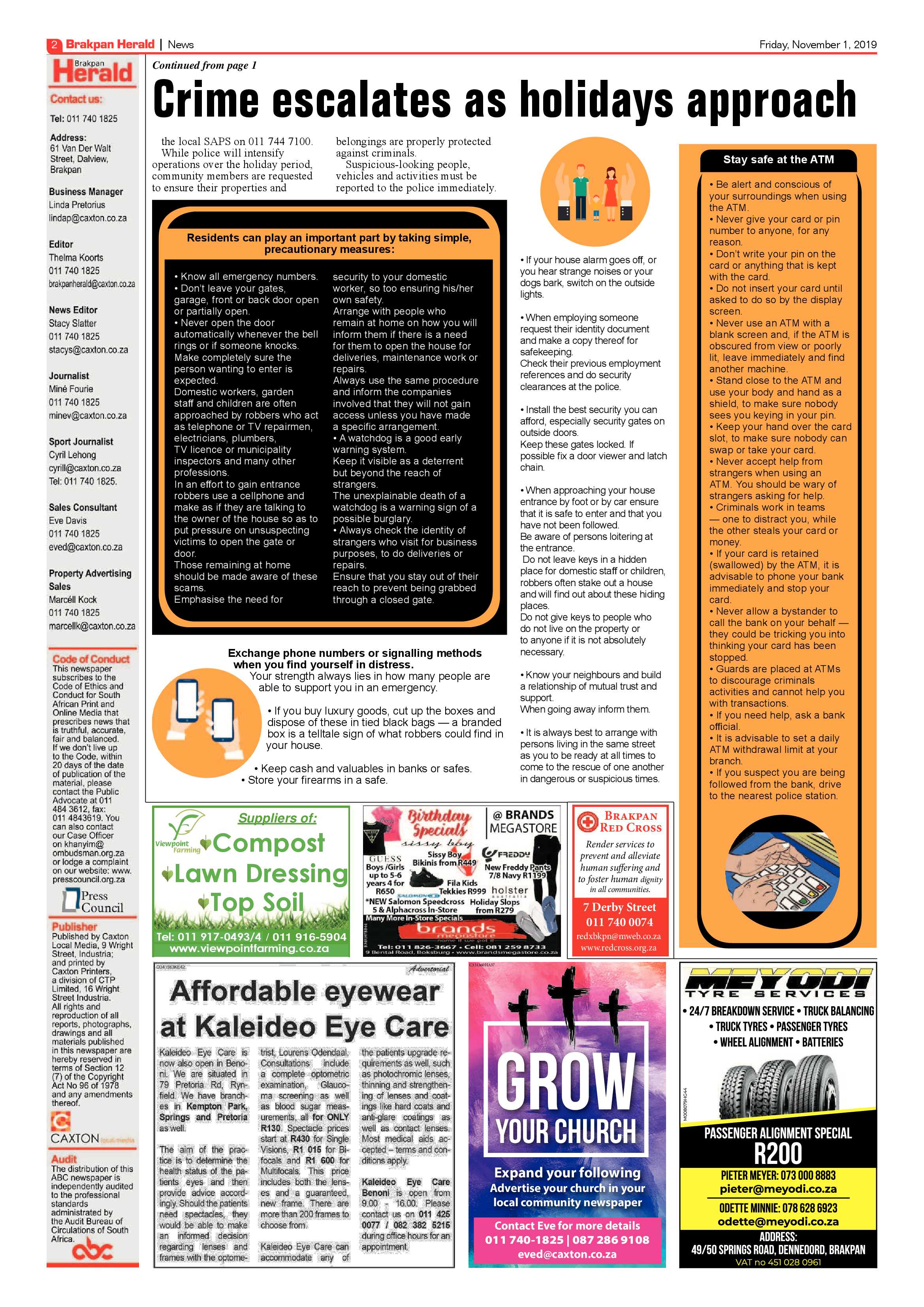 Brakpan Herald 01 November 2019 page 2