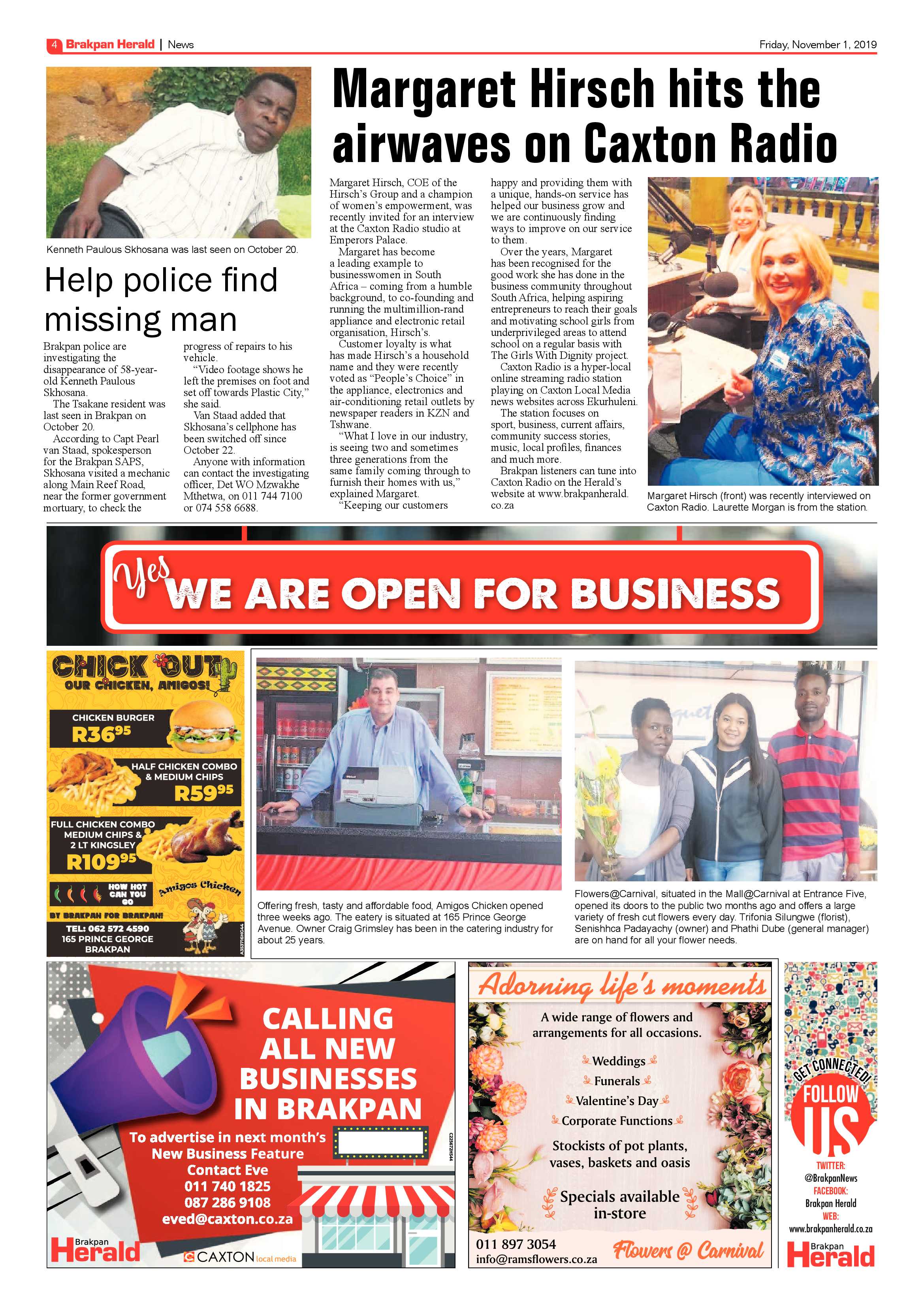 Brakpan Herald 01 November 2019 page 4