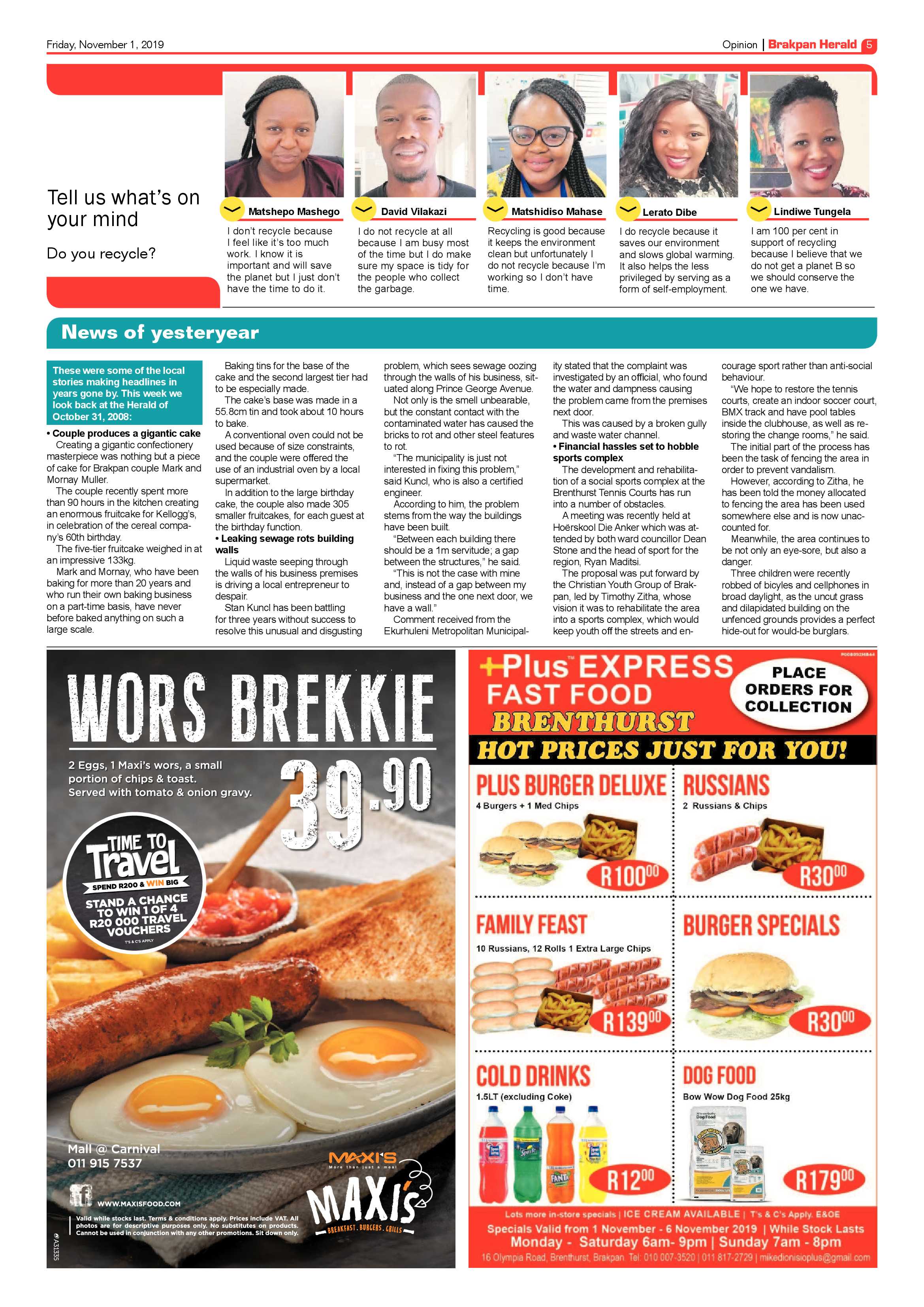Brakpan Herald 01 November 2019 page 5