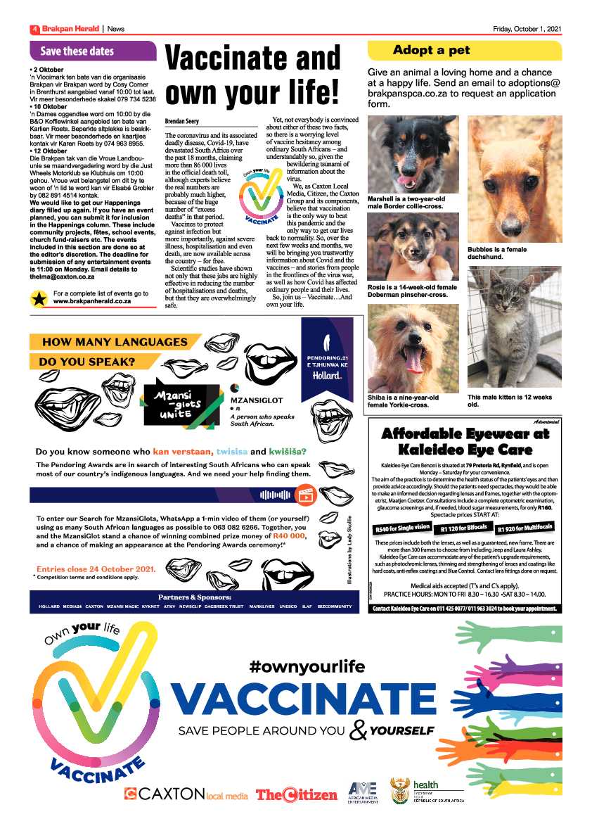 Brakpan Herald 01 October 2021 page 4