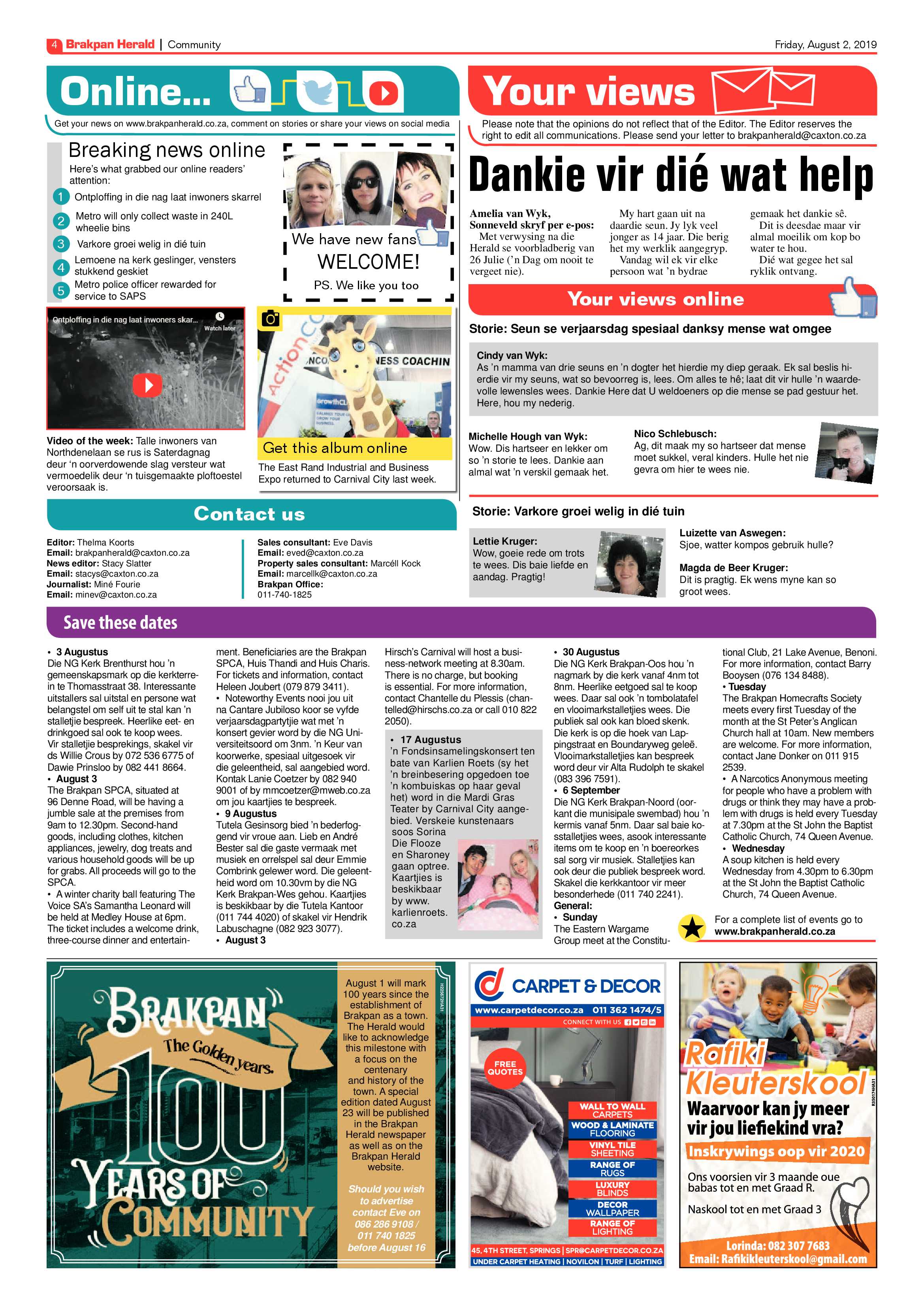 Brakpan Herald 02 August 2019 page 4