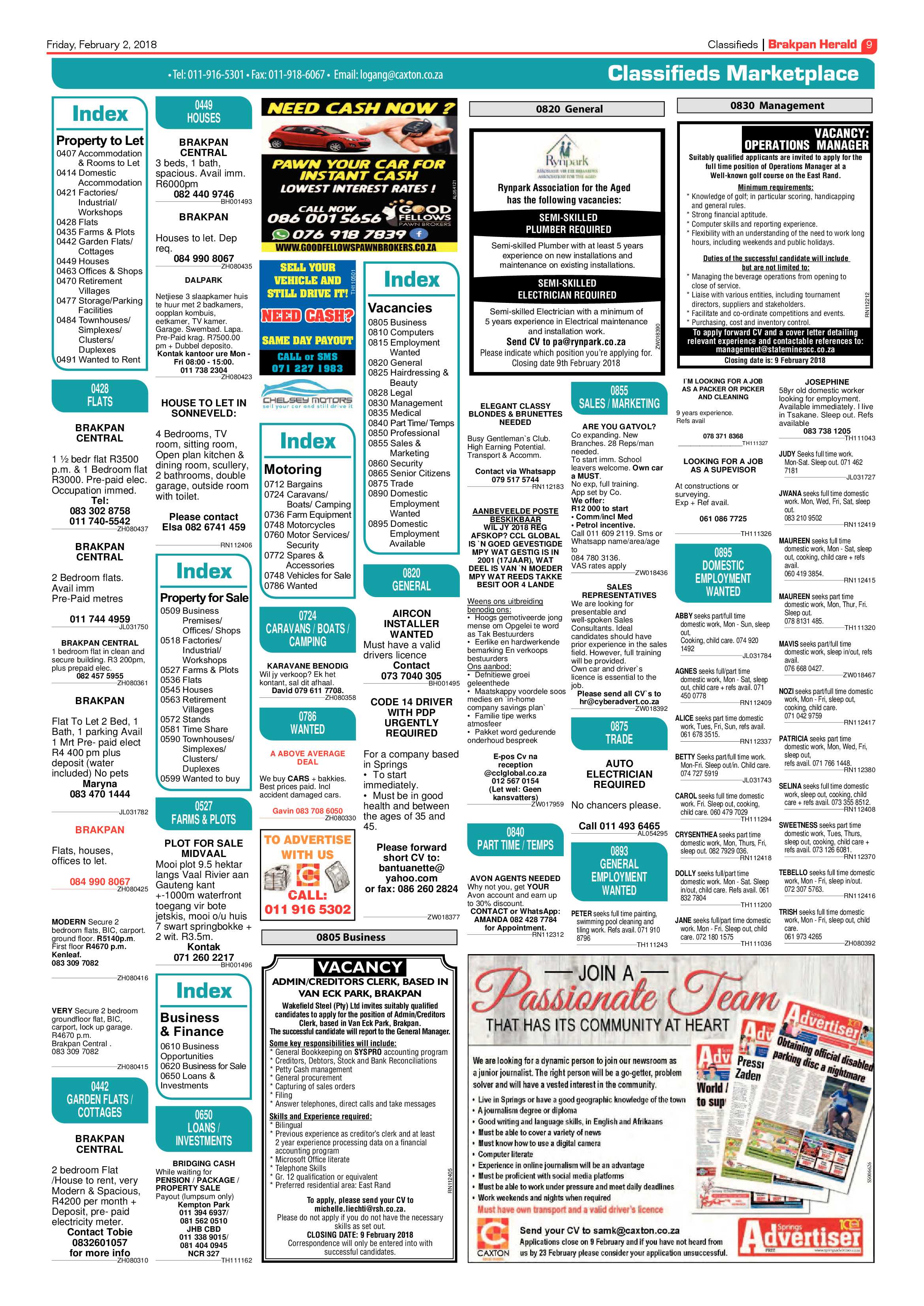 Brakpan Herald 02 February 2018 page 9