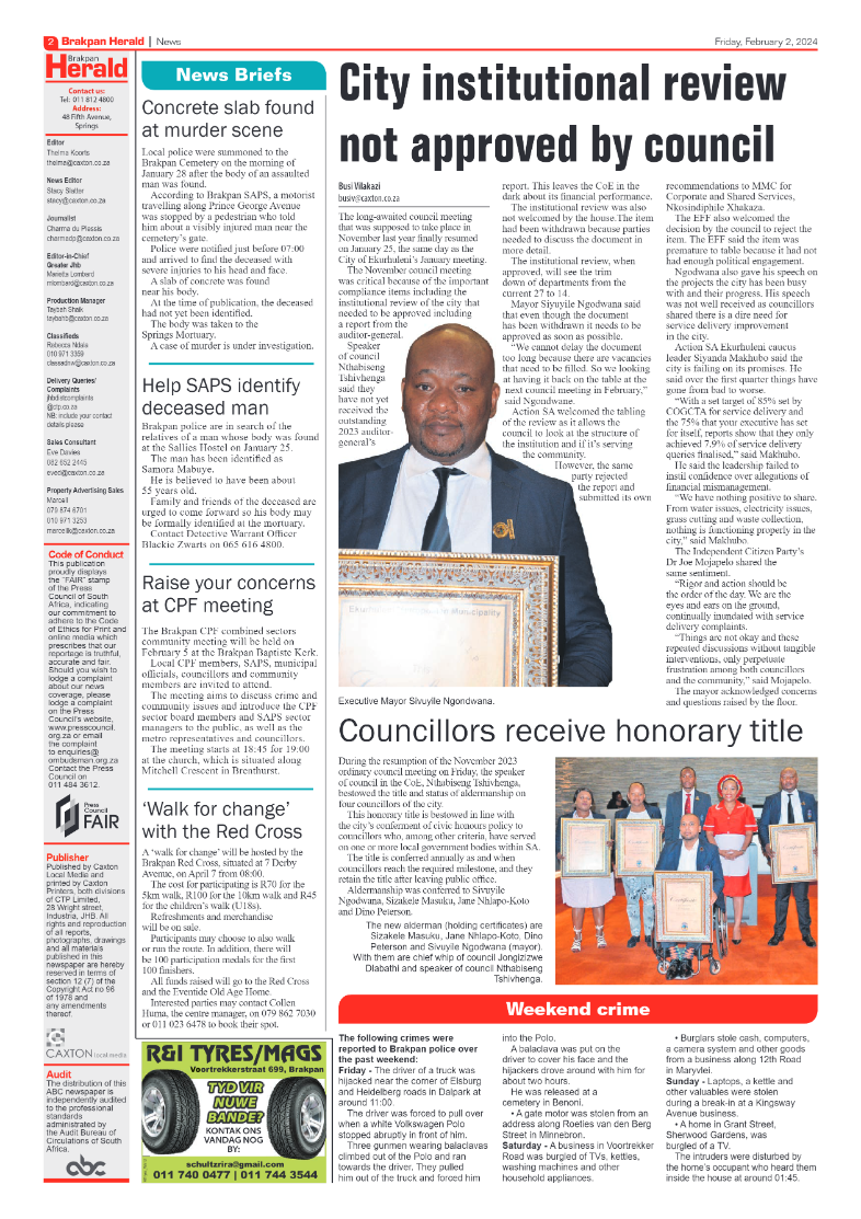 Brakpan Herald 02 February 2024 page 2