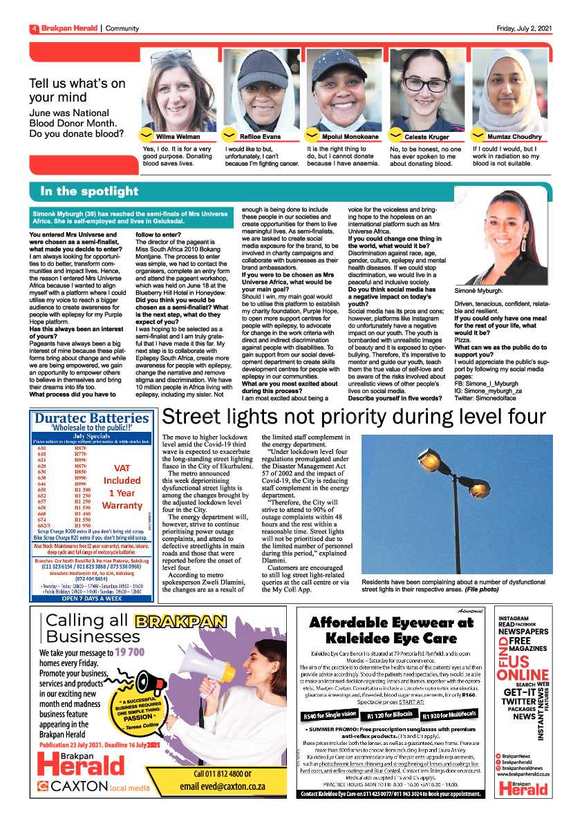 Brakpan Herald 02 July 2021 page 4