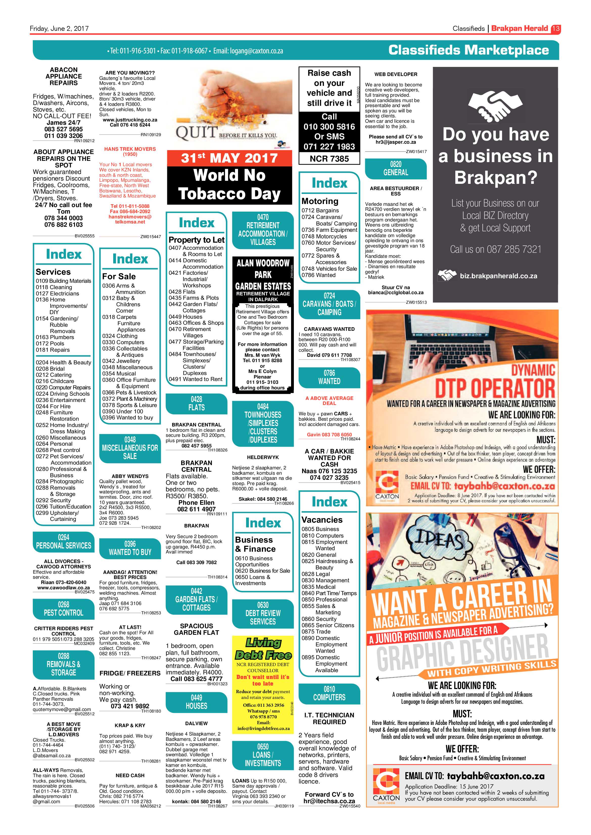 Brakpan Herald 02 June 2017 page 13
