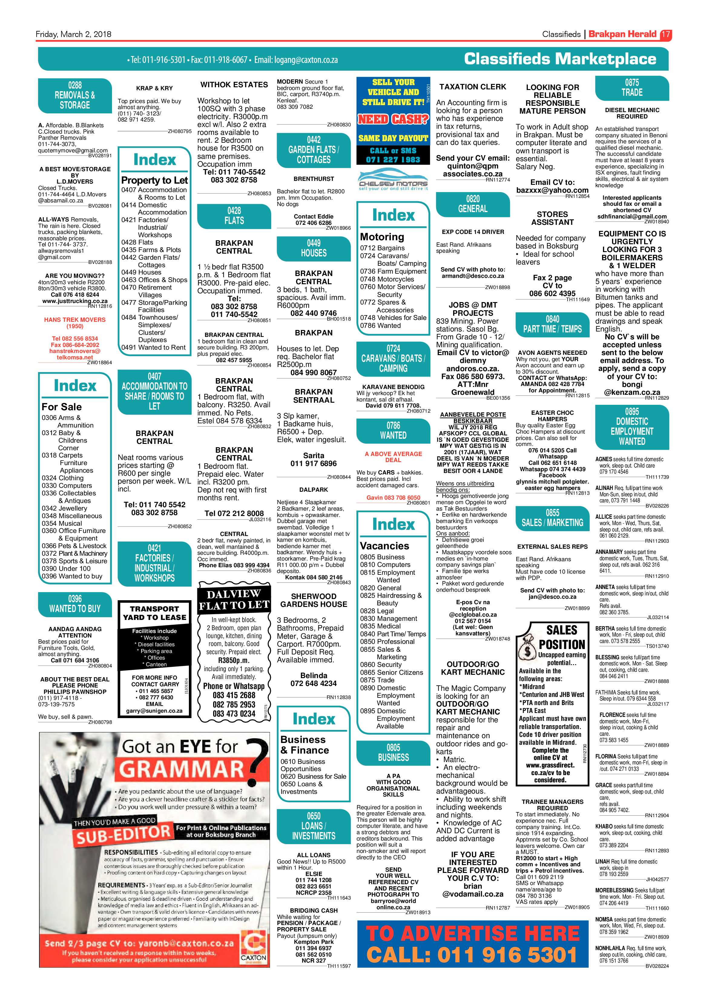 Brakpan Herald 02 March 2018 page 17