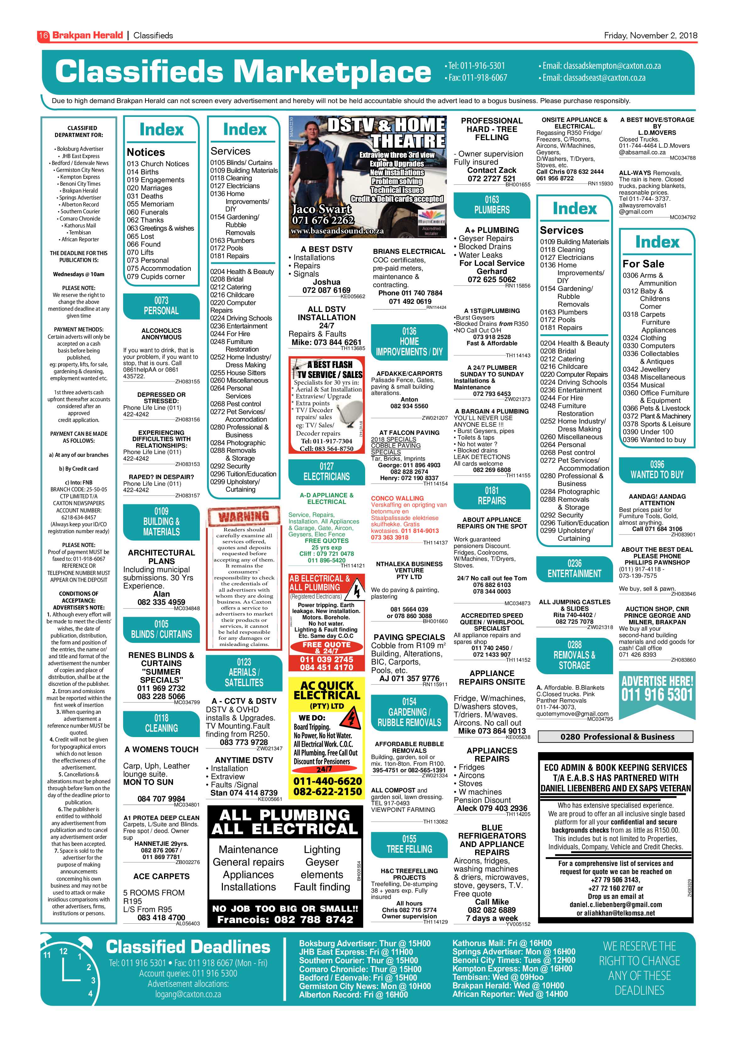 Brakpan Herald 02 November 2018 page 16
