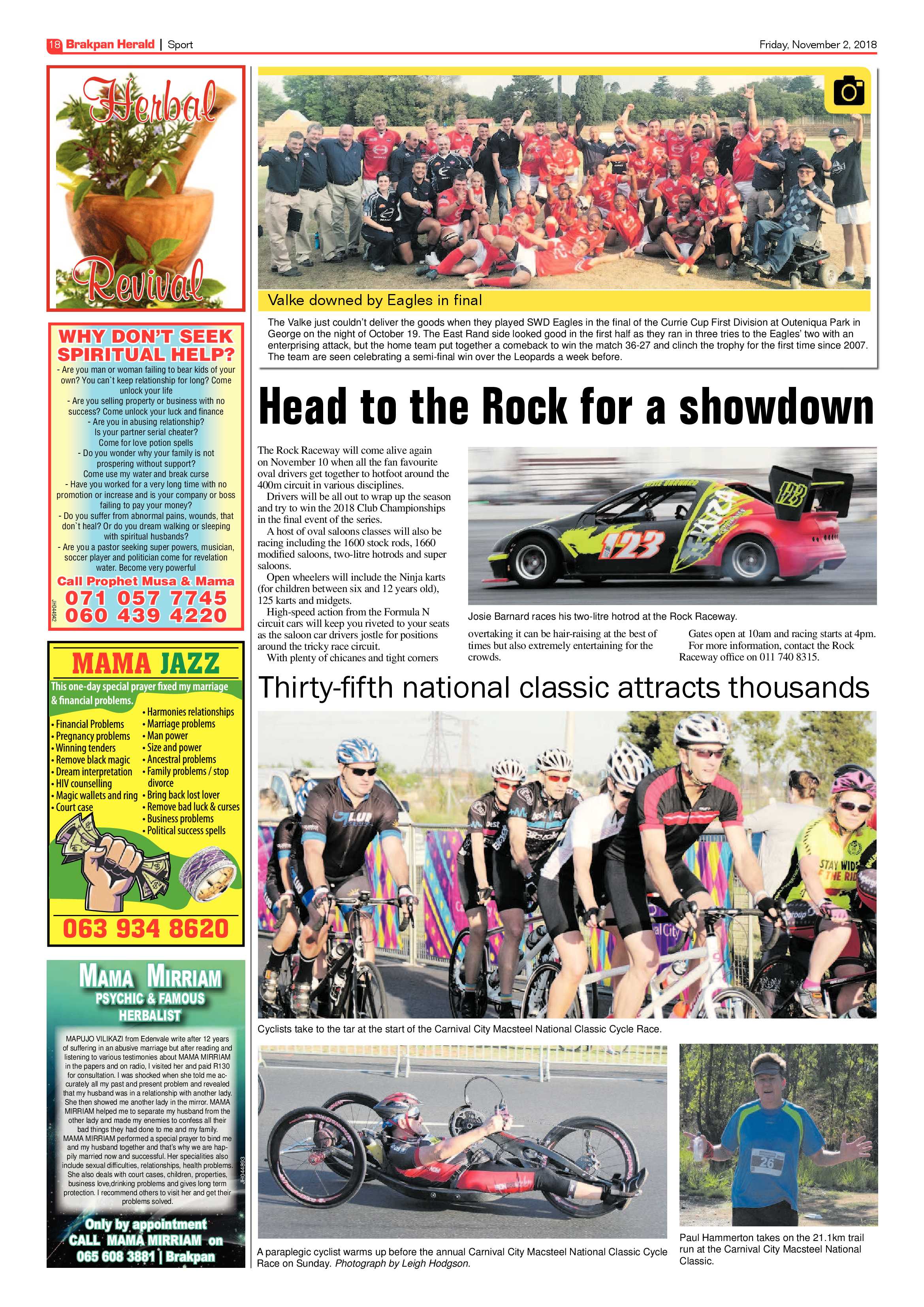 Brakpan Herald 02 November 2018 page 18