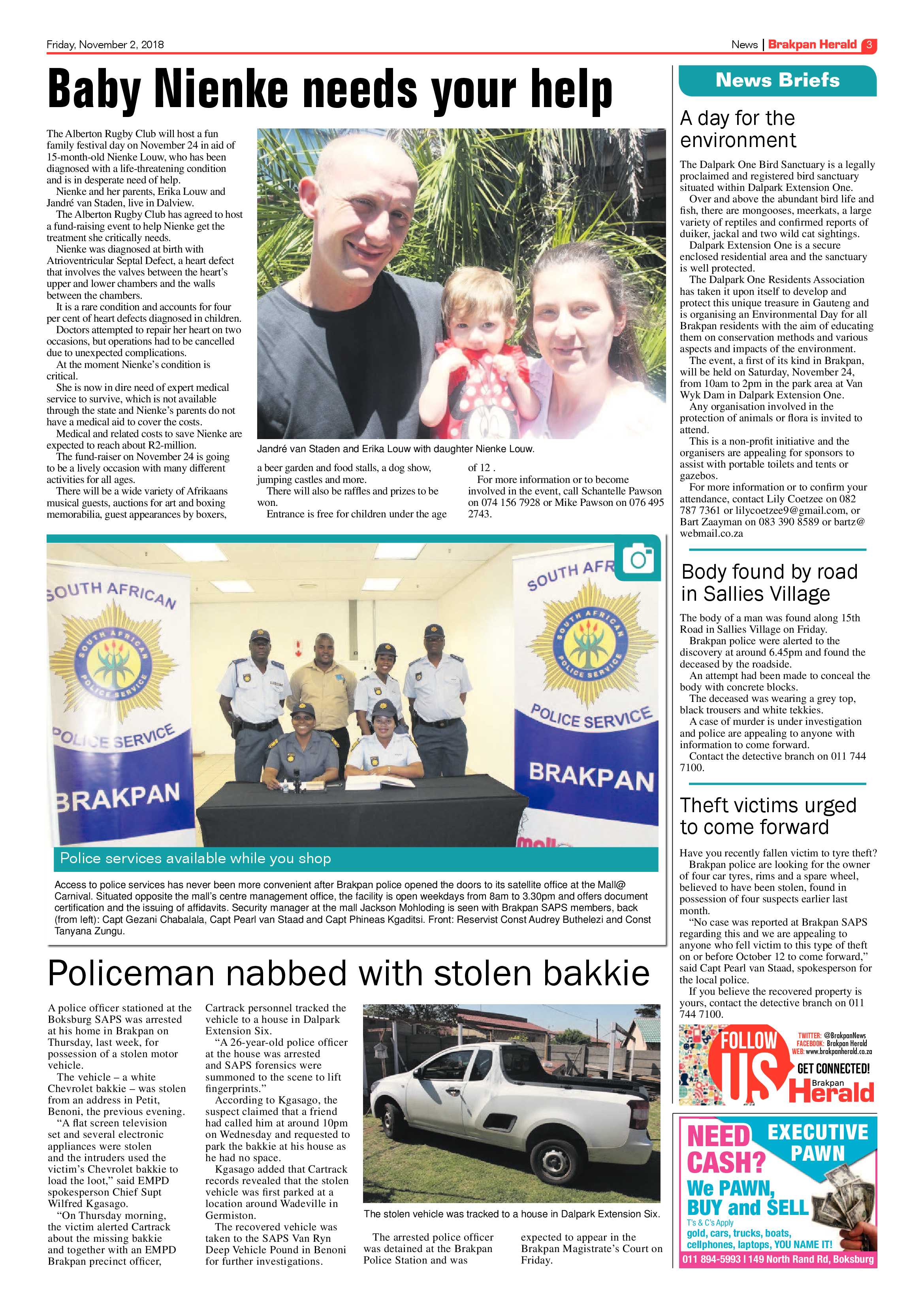 Brakpan Herald 02 November 2018 page 3