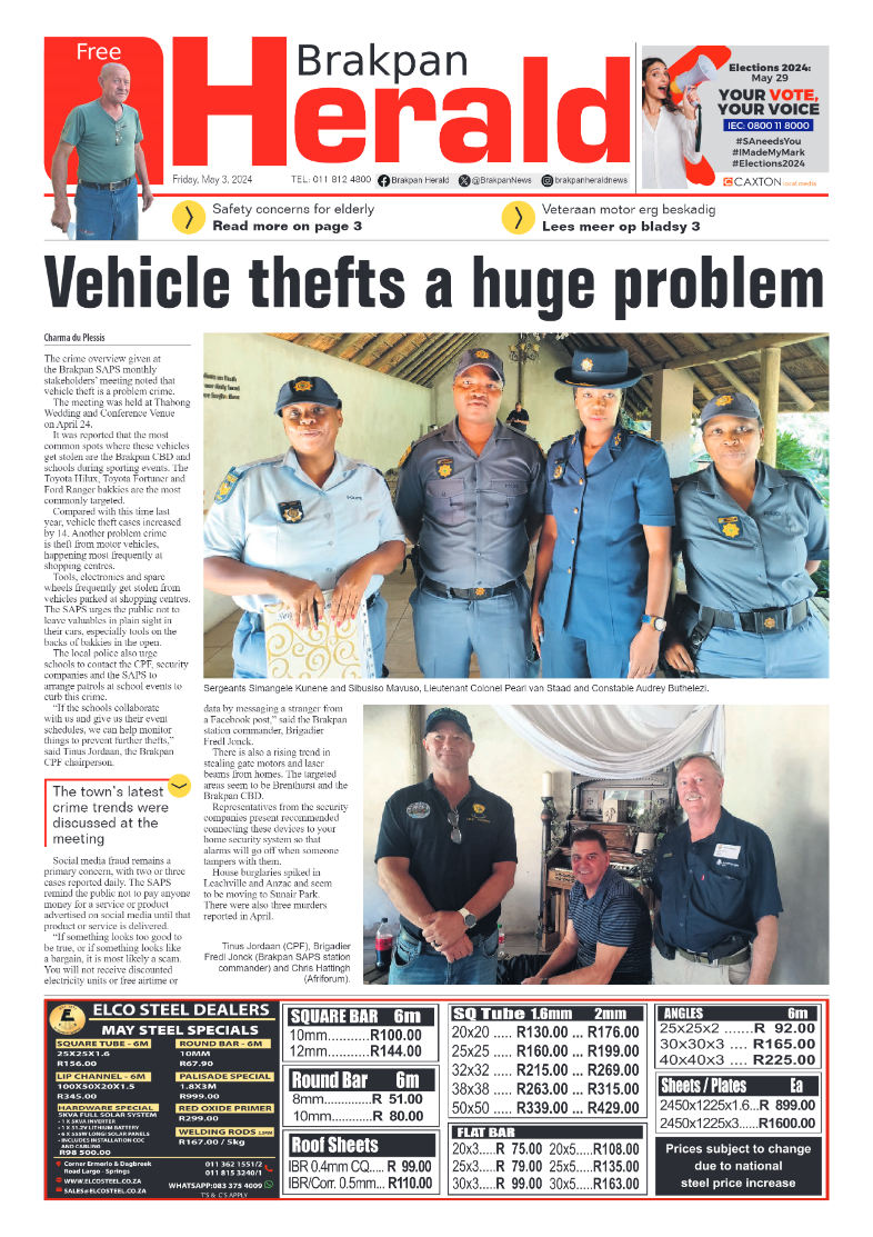 Brakpan Herald 03 May 2024 page 1