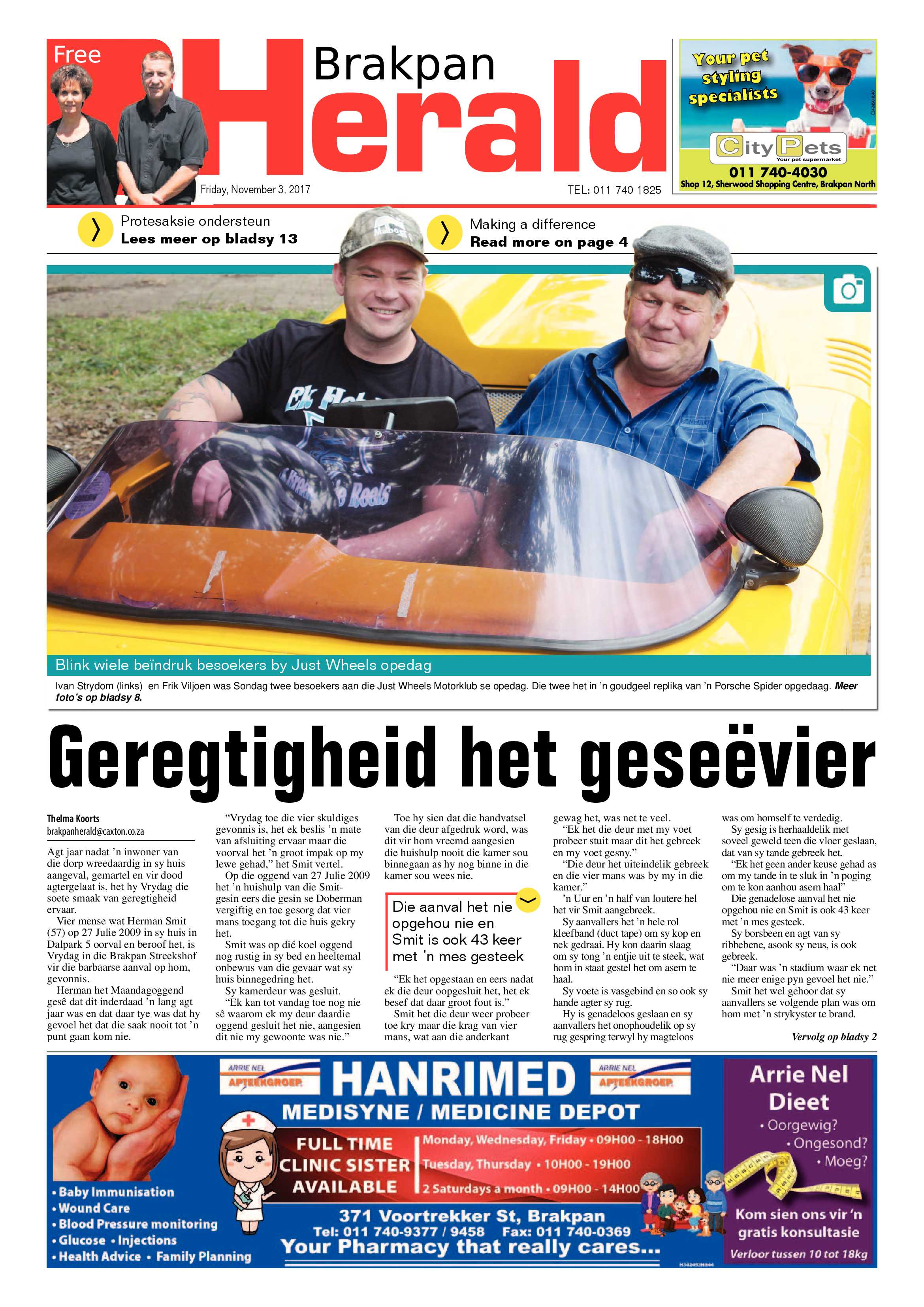 Brakpan Herald 03 November 2017 page 1