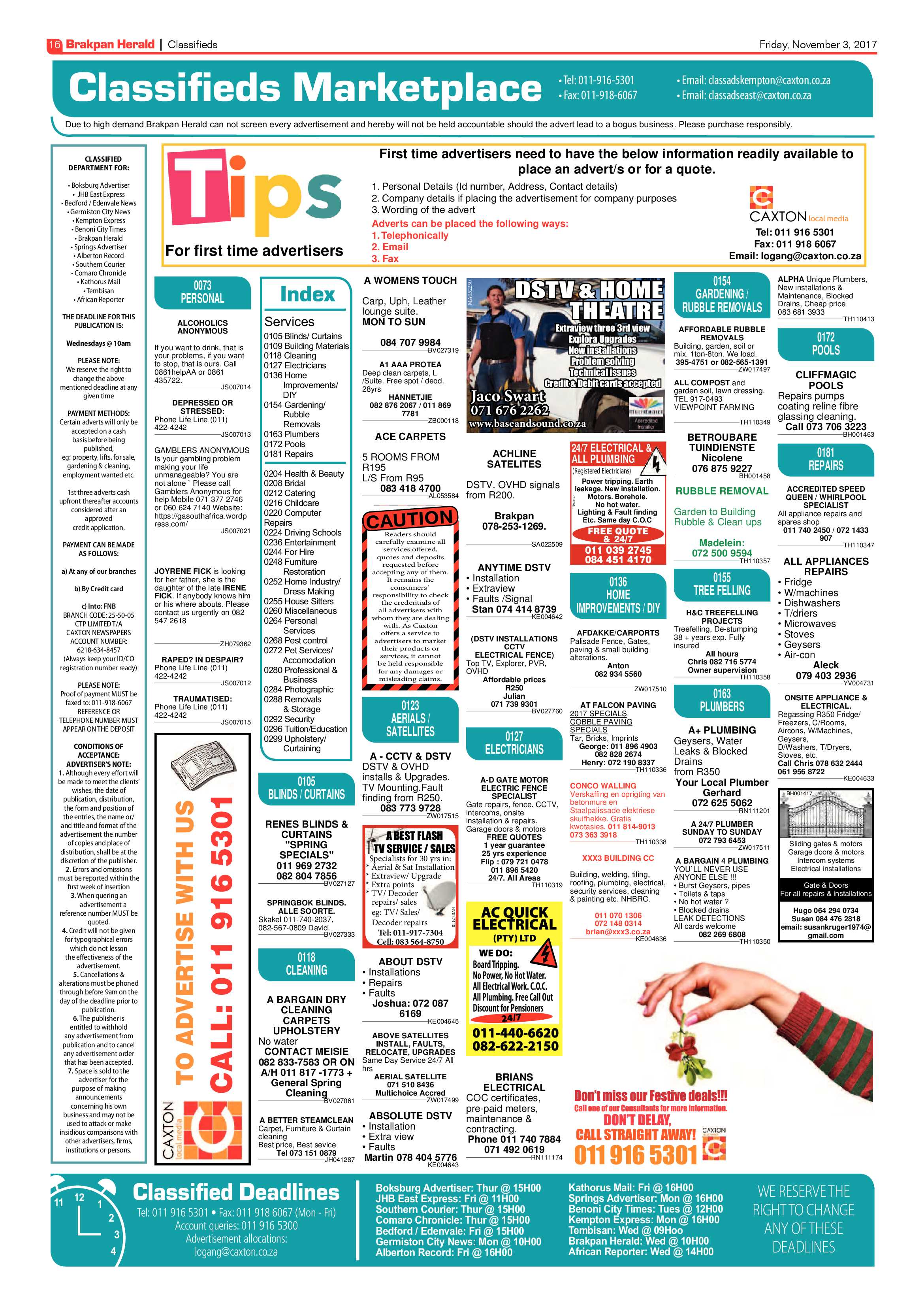 Brakpan Herald 03 November 2017 page 16