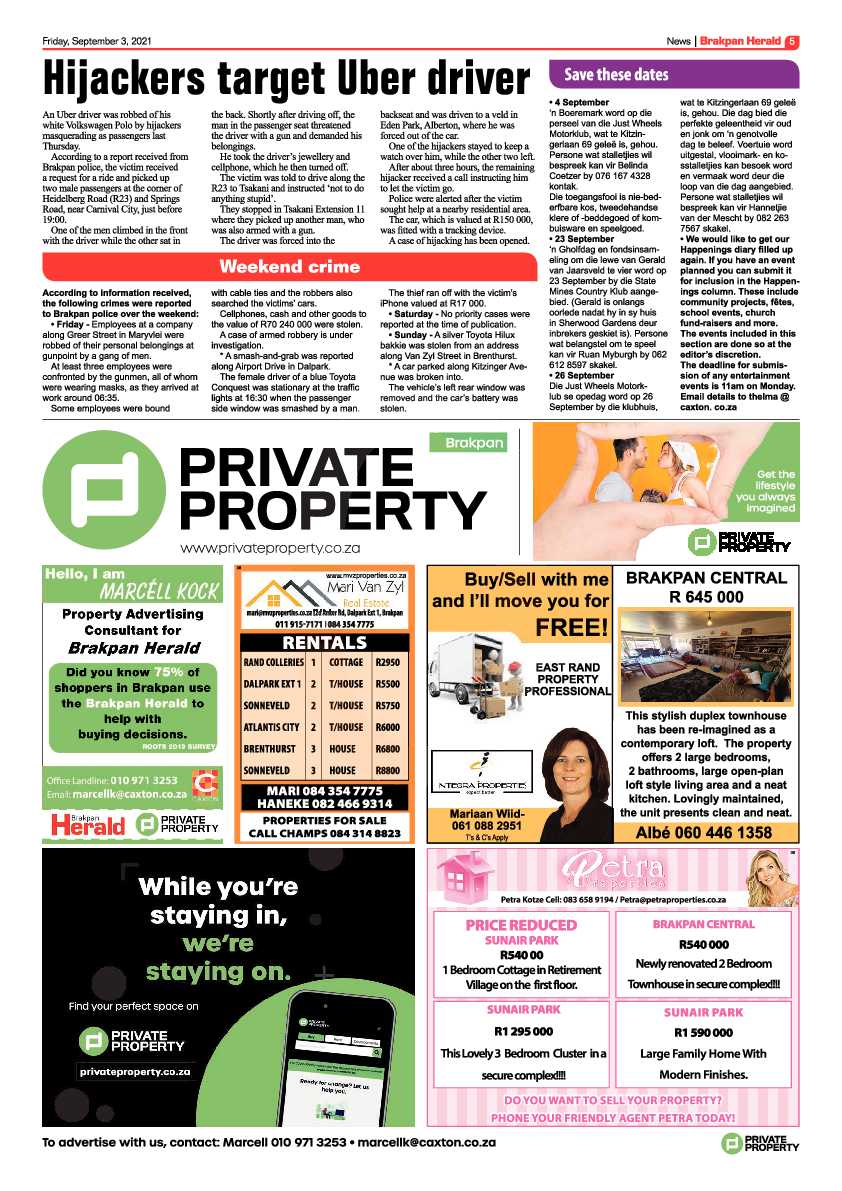 Brakpan Herald 03 September 2021 page 13