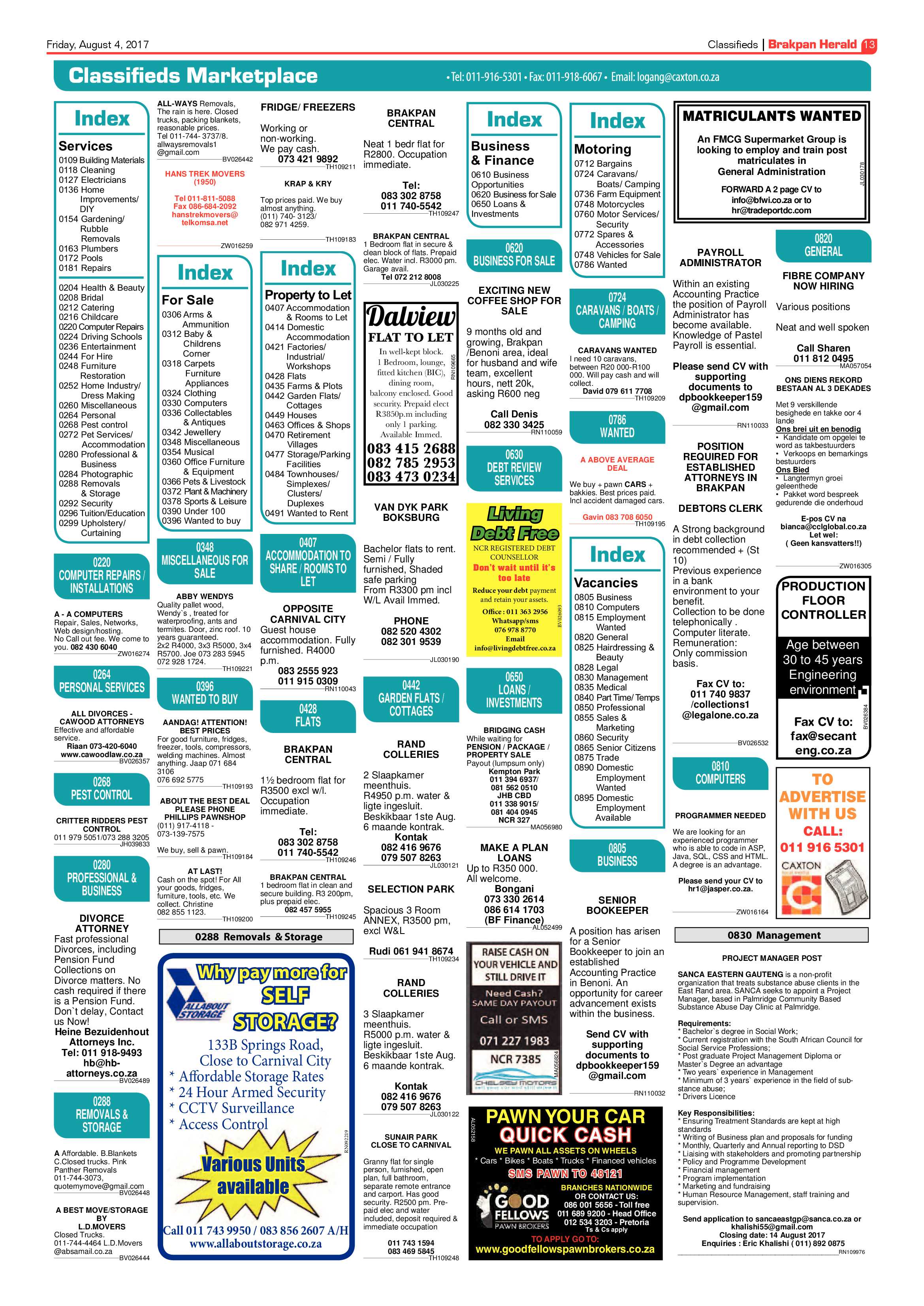 Brakpan Herald 04 August 2017 page 13