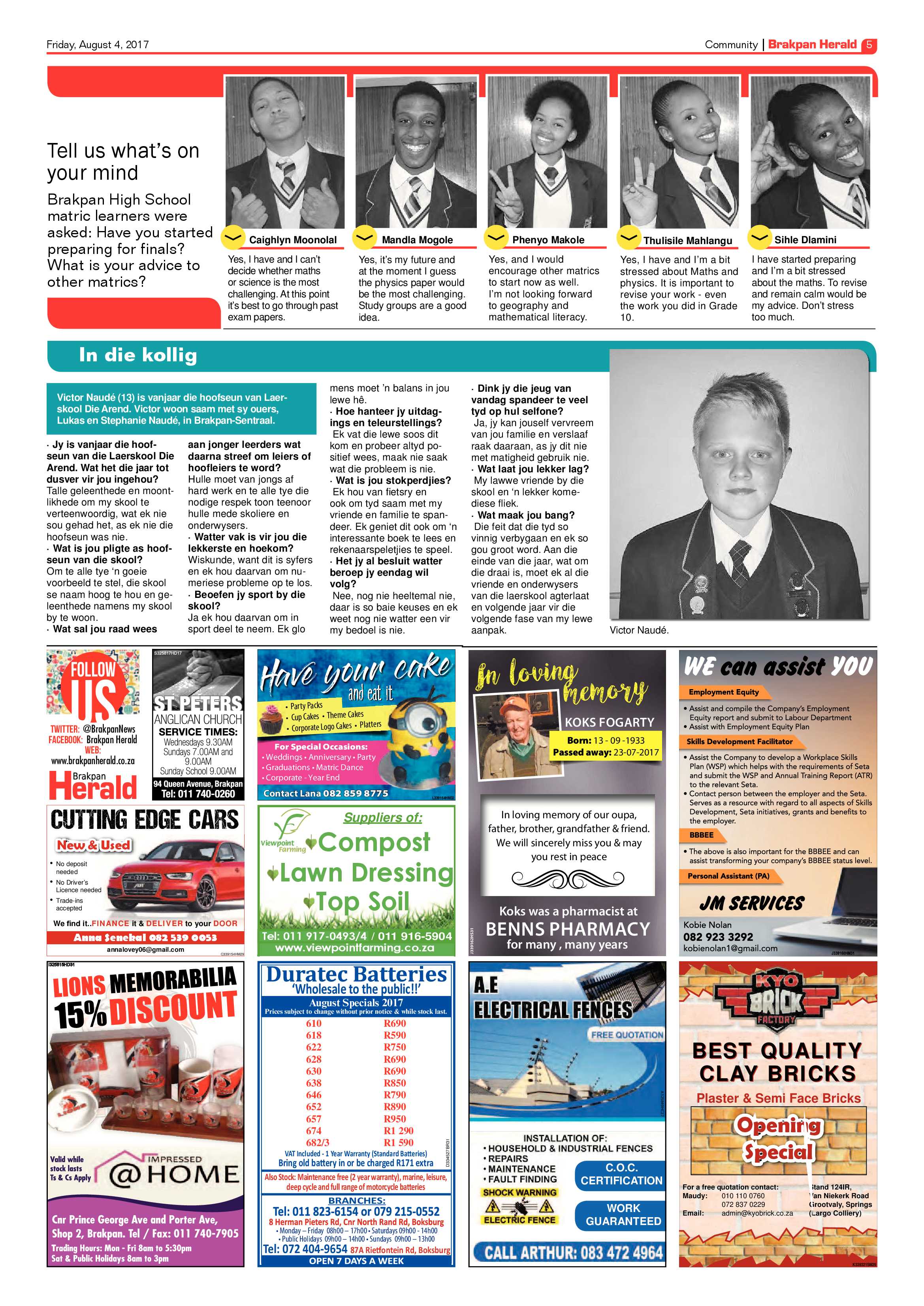 Brakpan Herald 04 August 2017 page 5