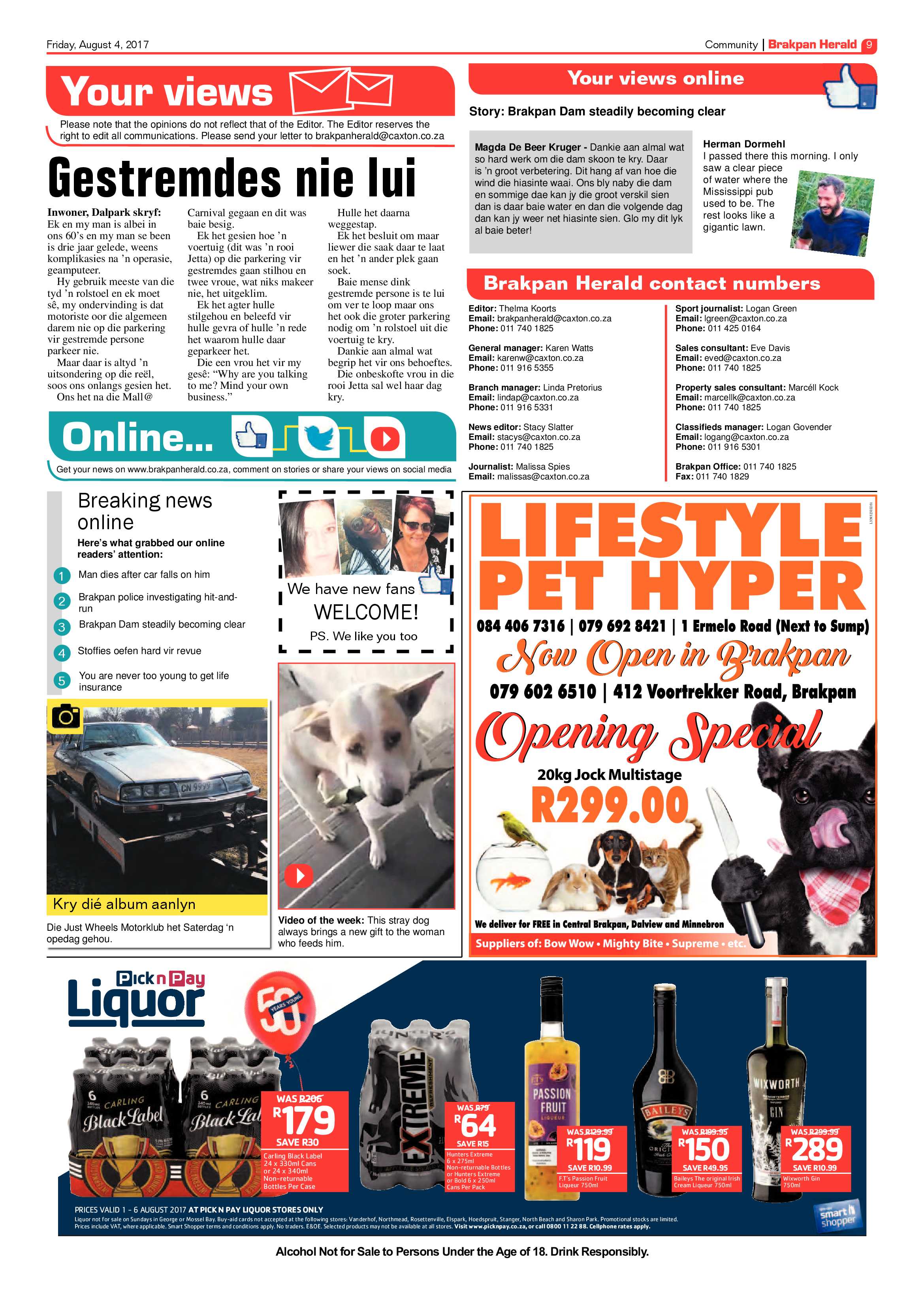 Brakpan Herald 04 August 2017 page 9