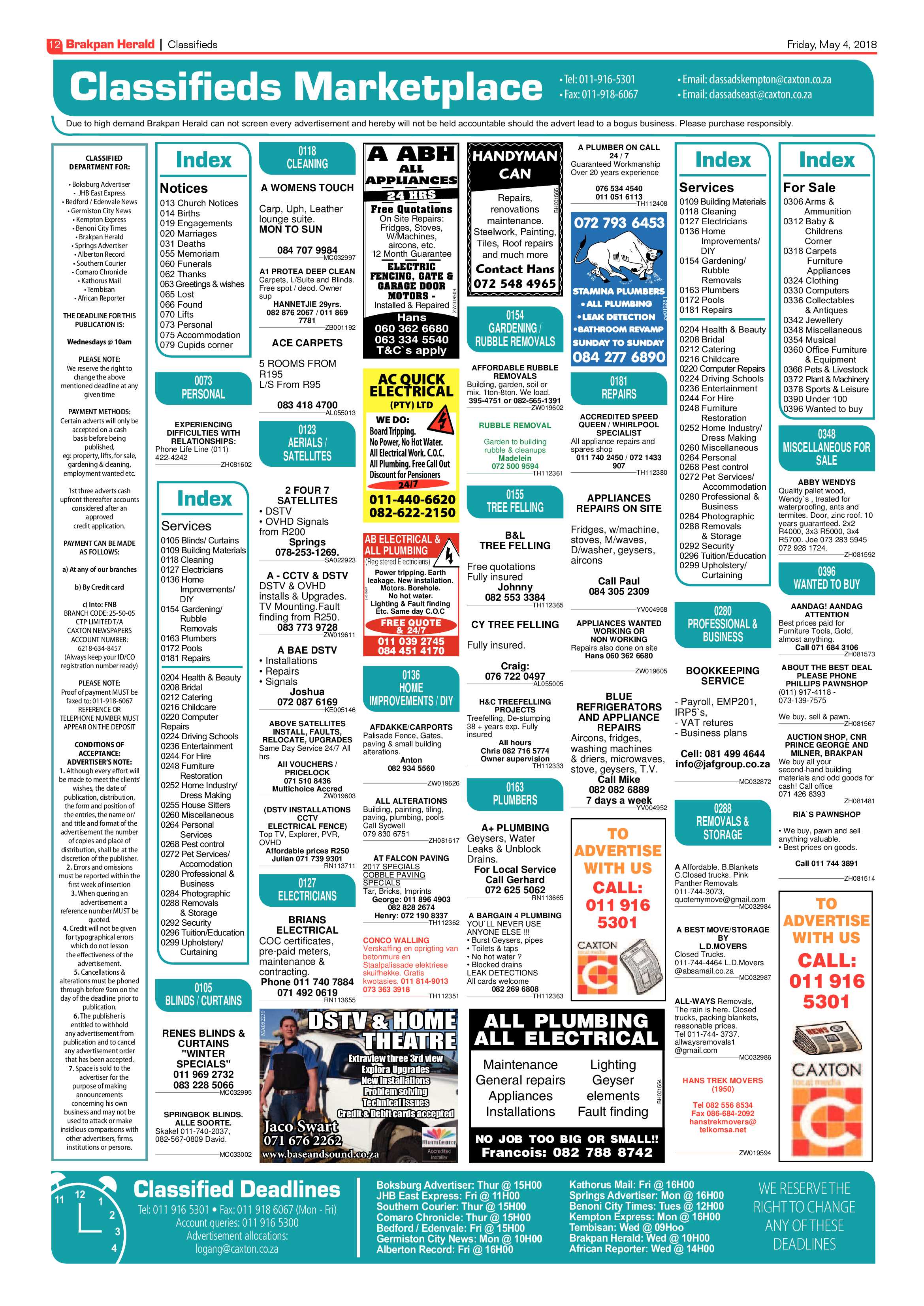 Brakpan Herald 04 May 2018 page 12