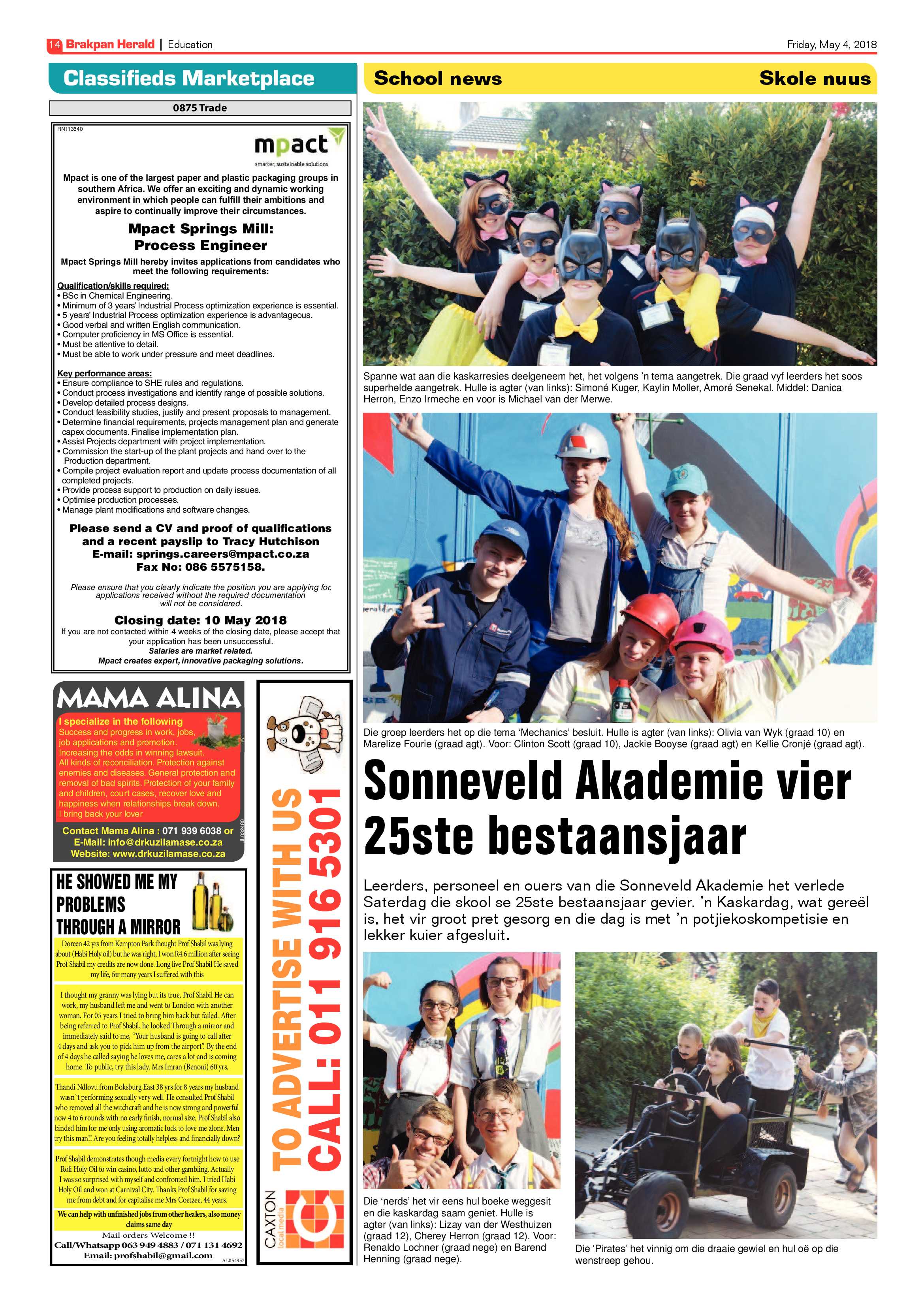 Brakpan Herald 04 May 2018 page 14