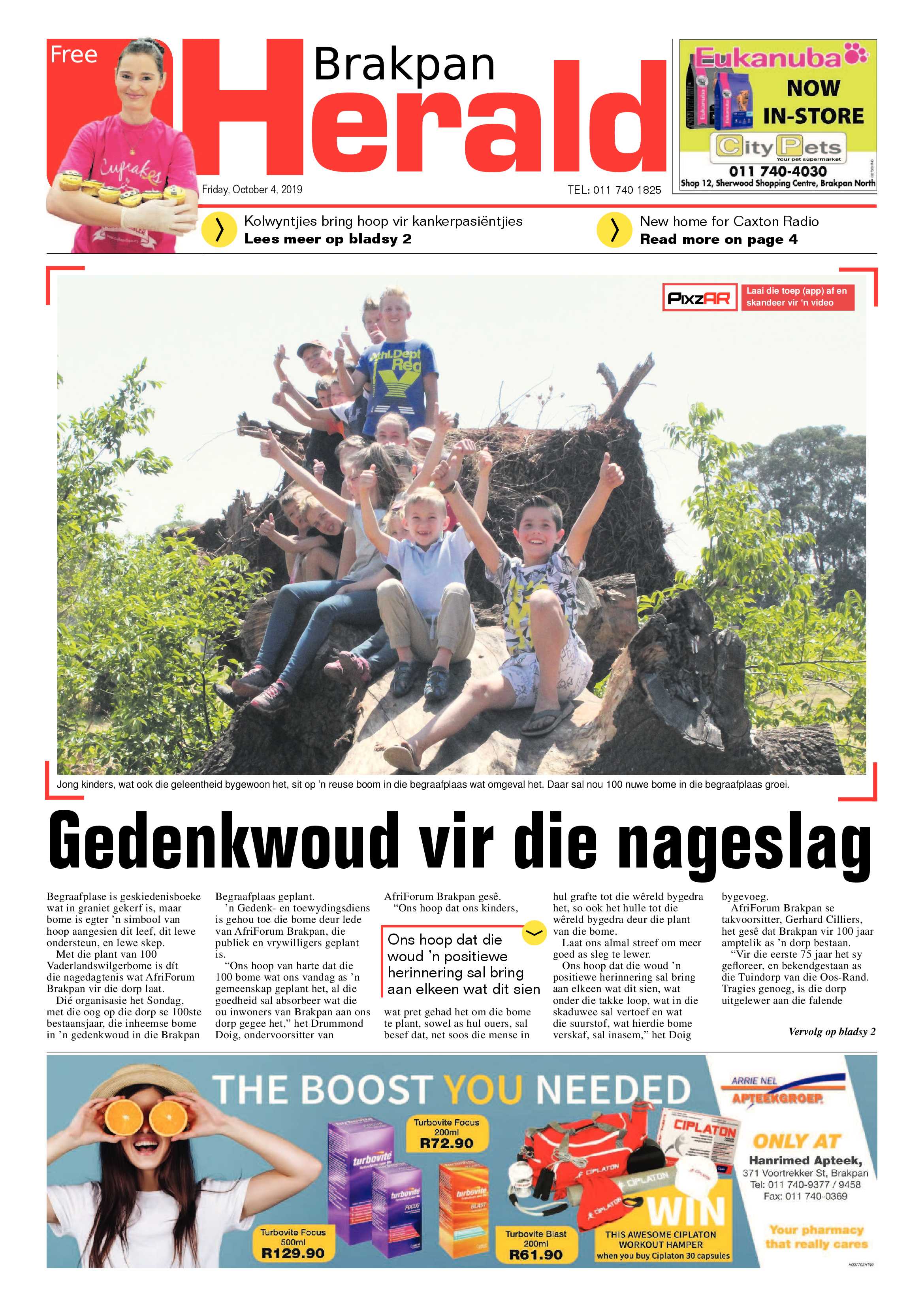 Brakpan Herald 04 October 2019 page 1