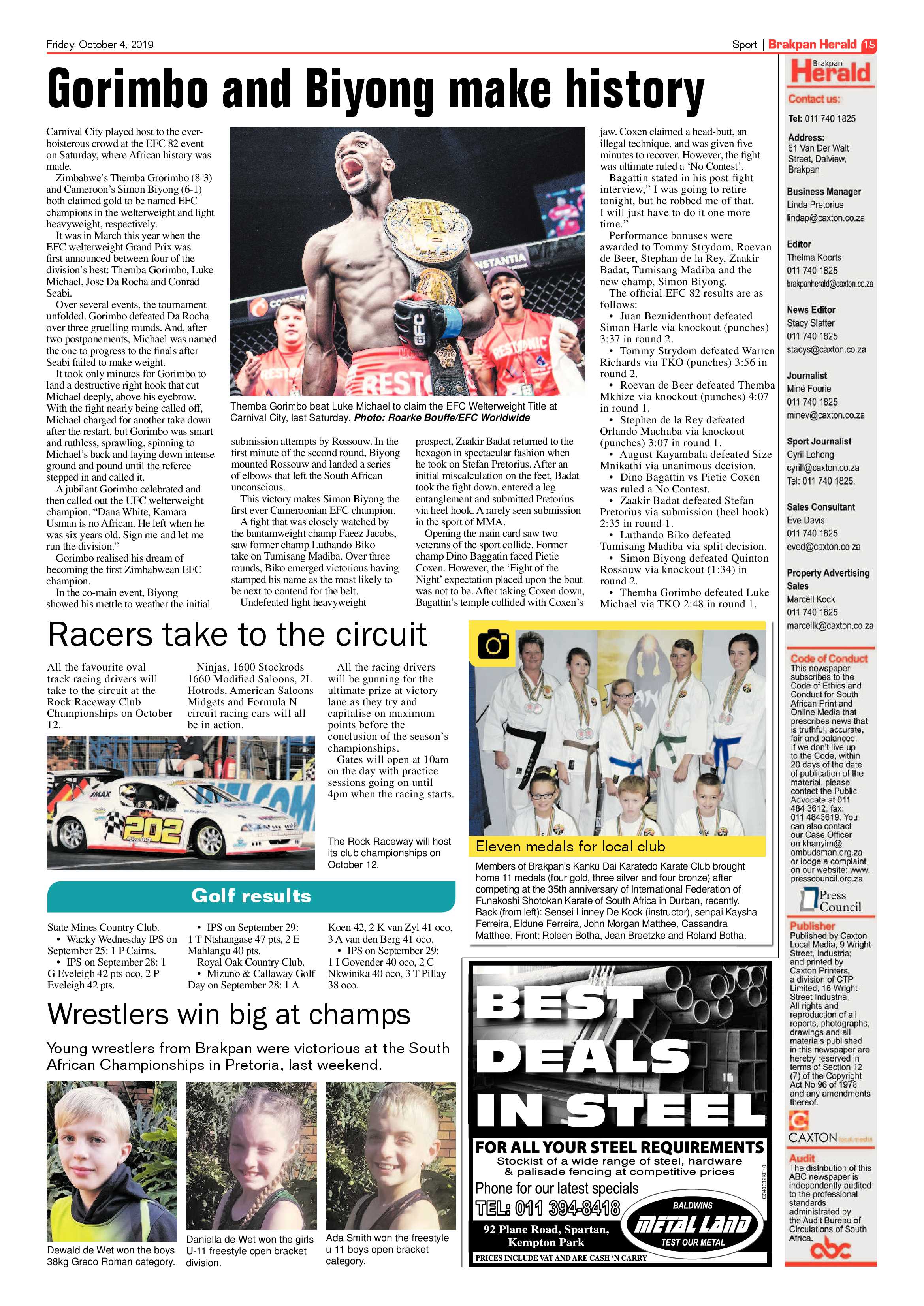 Brakpan Herald 04 October 2019 page 15