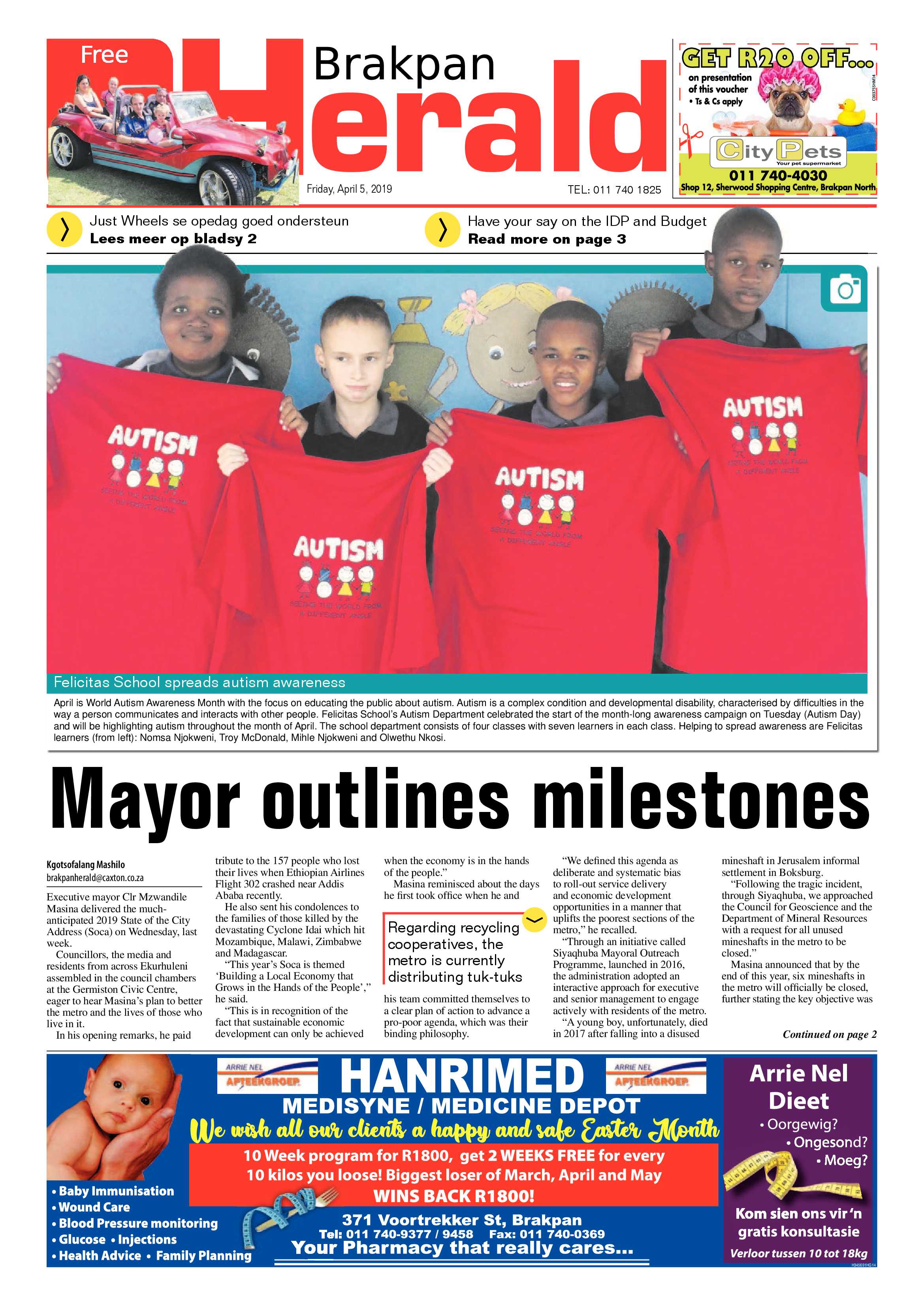 Brakpan Herald 05 April 2019 page 1