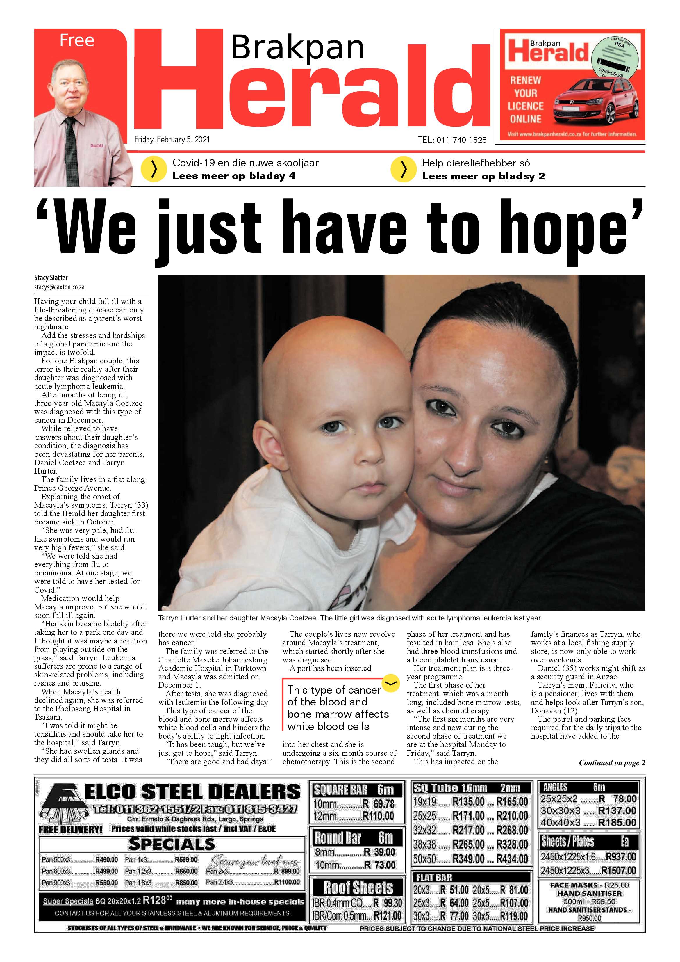 Brakpan Herald 05 February 2021 page 1