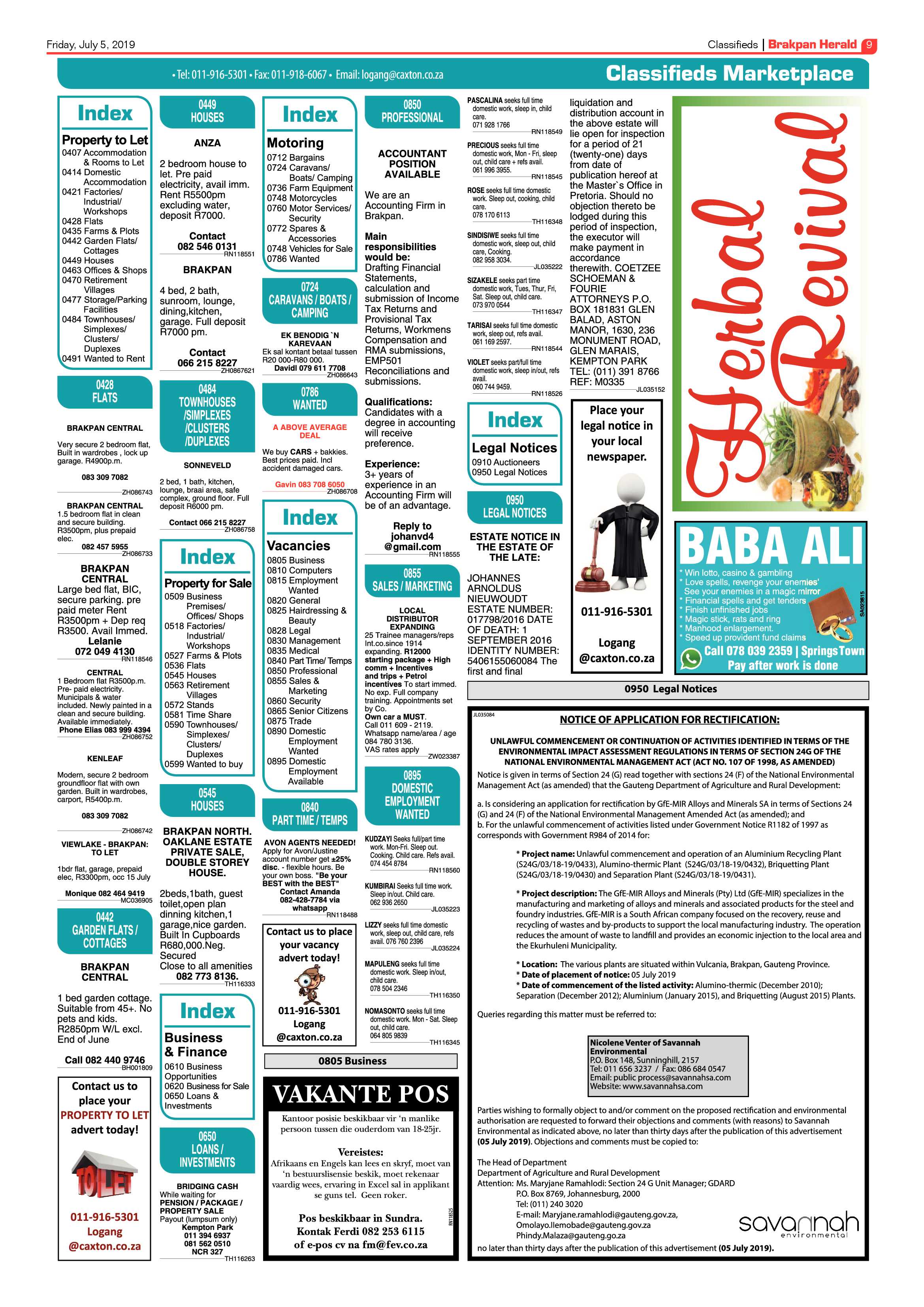 Brakpan Herald 05 July 2019 page 9