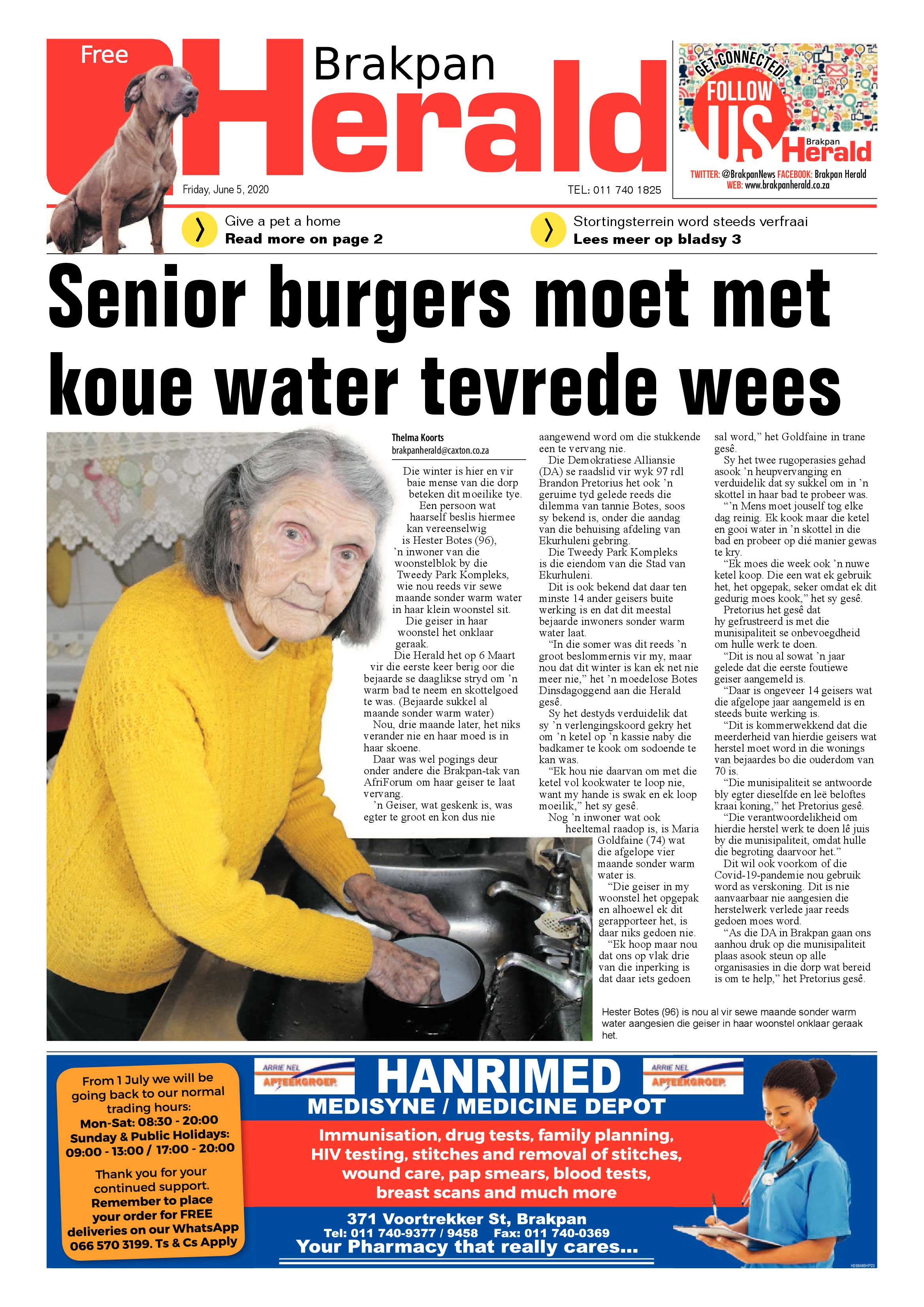 Brakpan Herald 05 June 2020 page 1