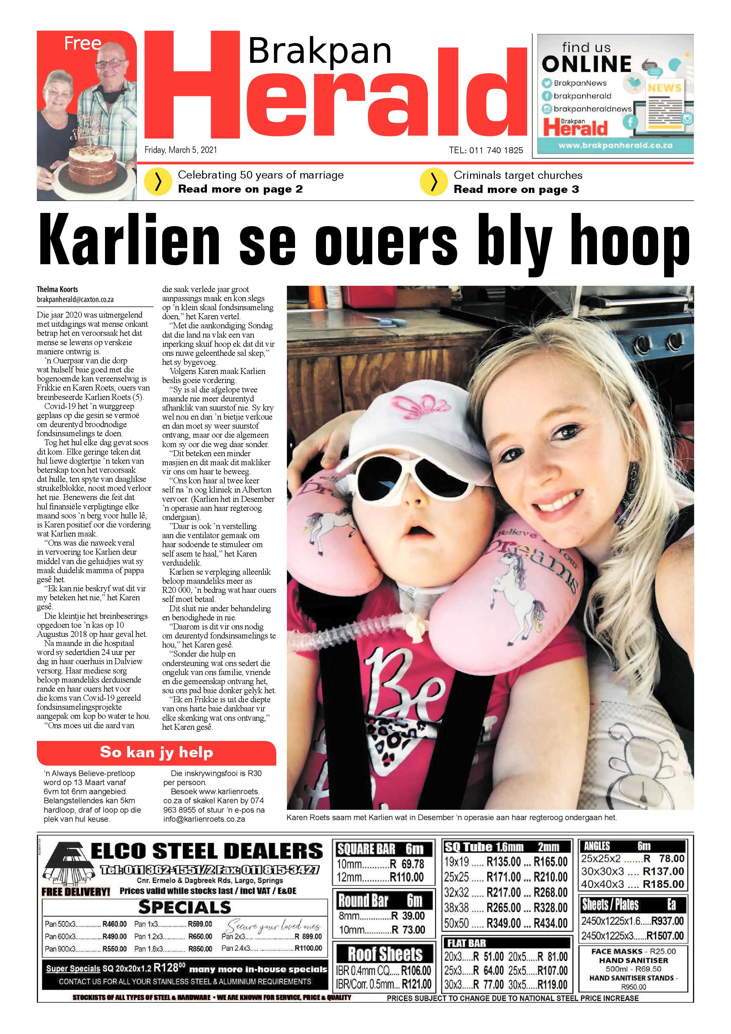 Brakpan Herald 05 March 2021 page 1