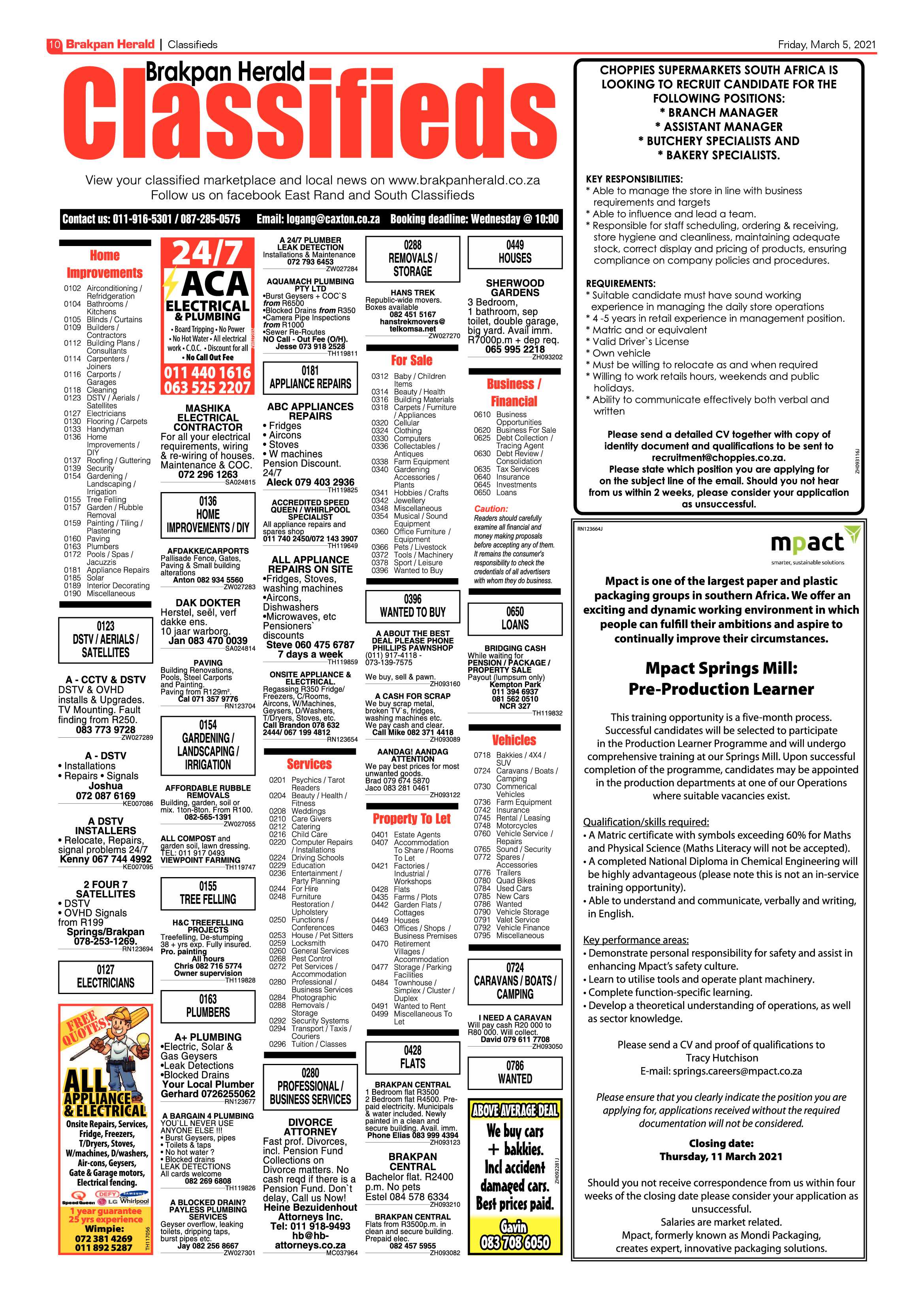 Brakpan Herald 05 March 2021 page 10