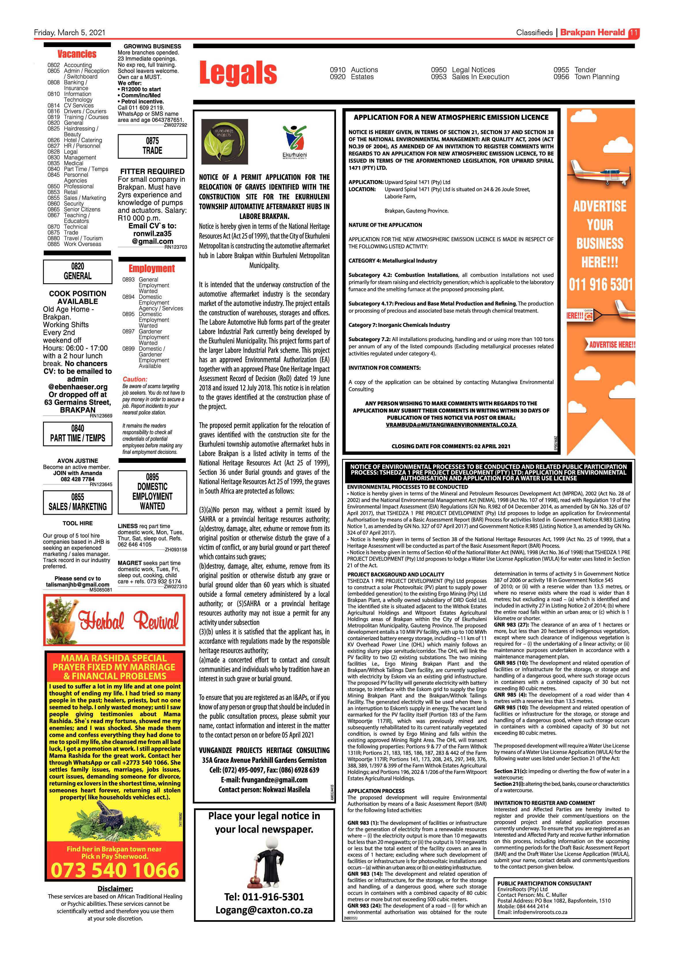 Brakpan Herald 05 March 2021 page 11
