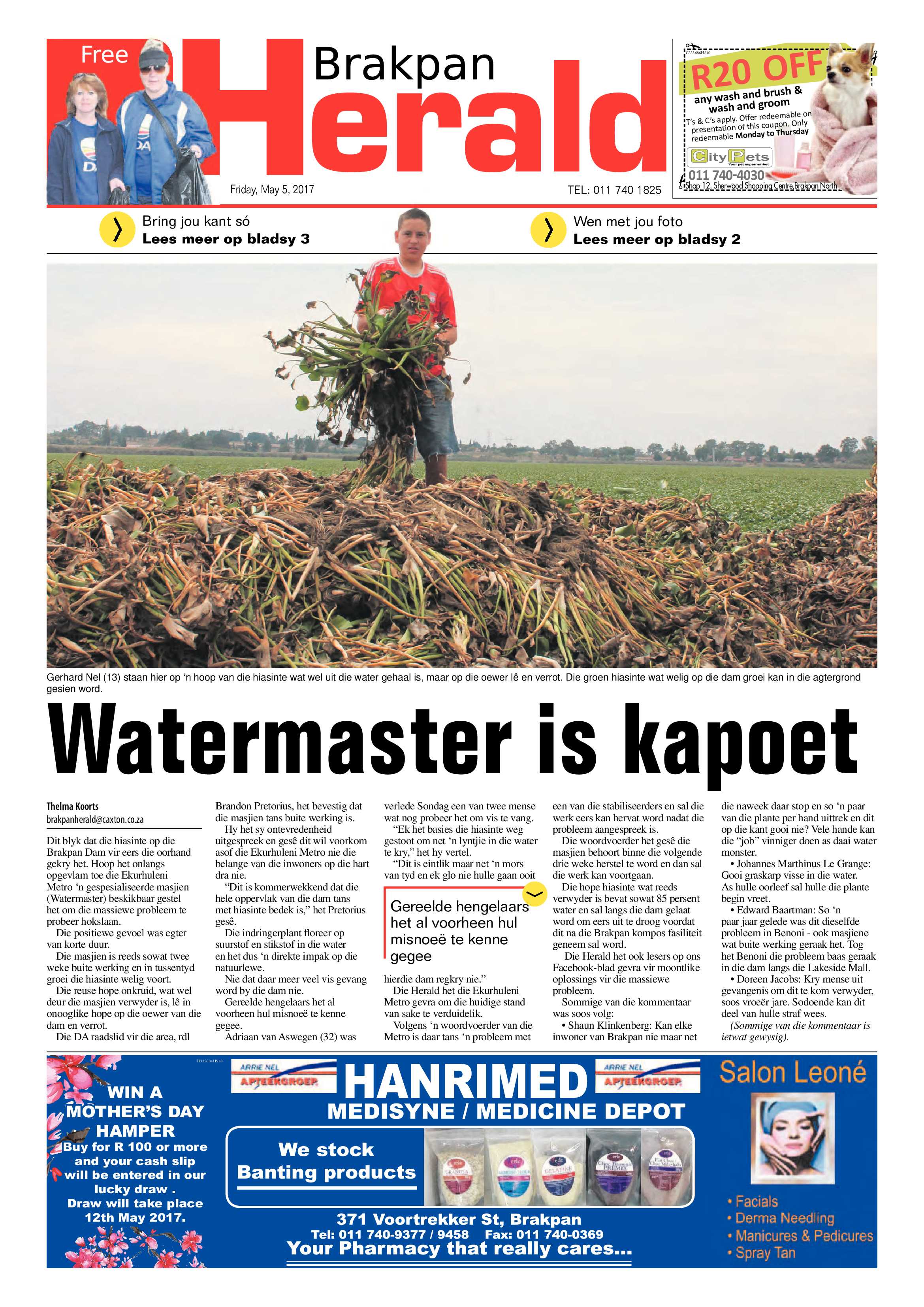 Brakpan Herald 05 May 2017 page 1