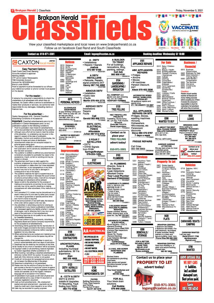 Brakpan Herald 05 November 2021 page 6