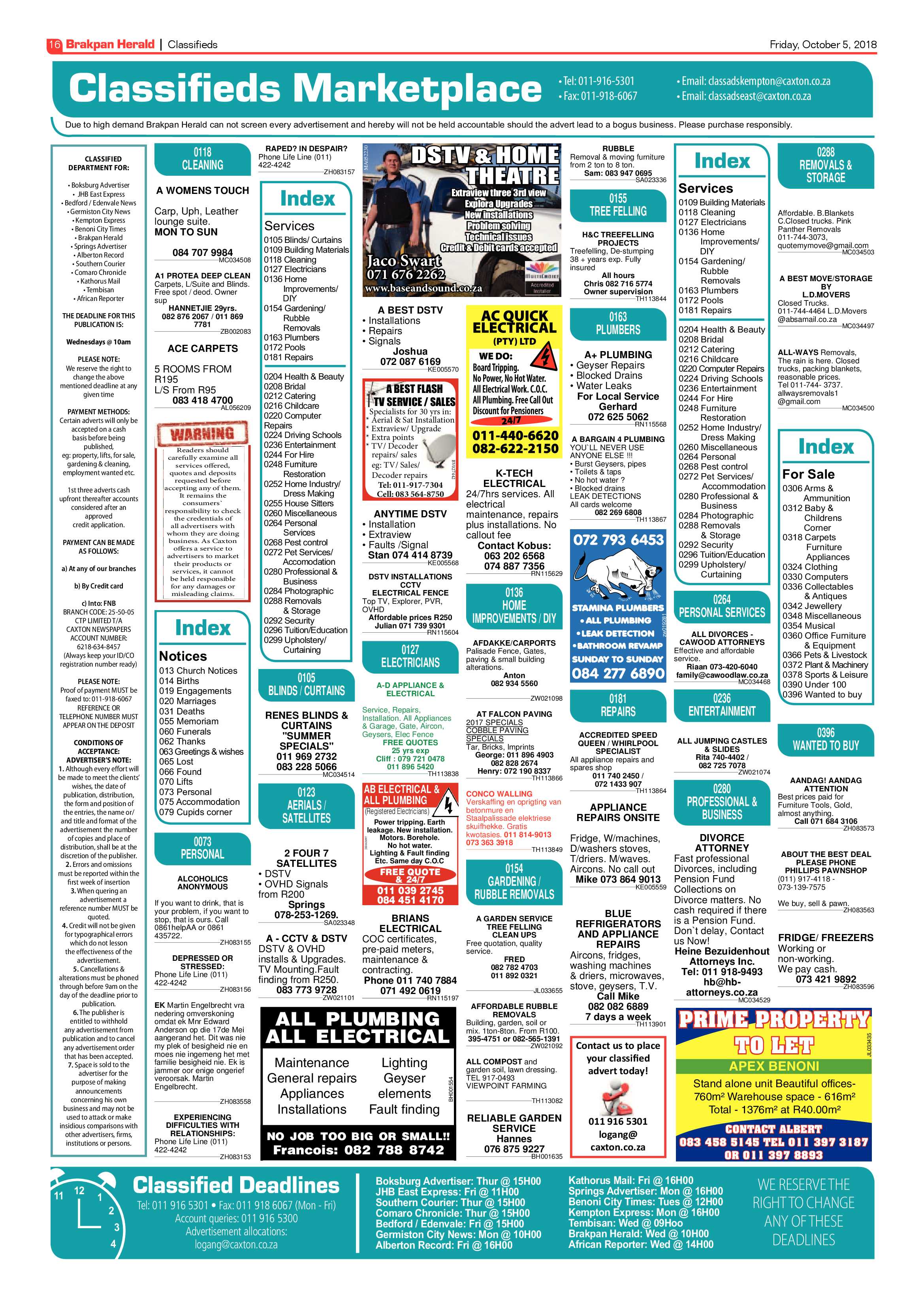 Brakpan Herald 05 October 2018 page 16