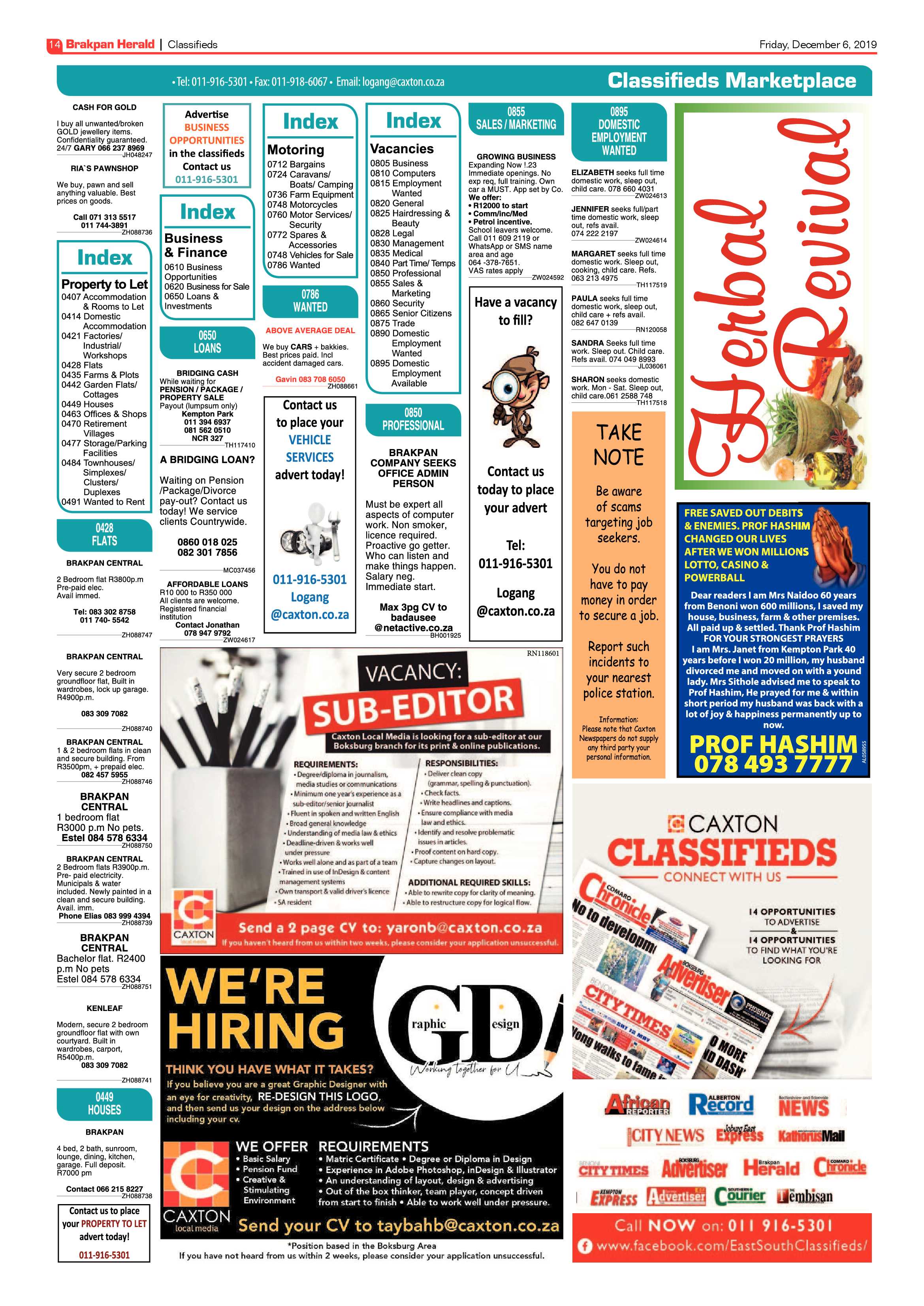 Brakpan Herald 06 December 2018 page 14