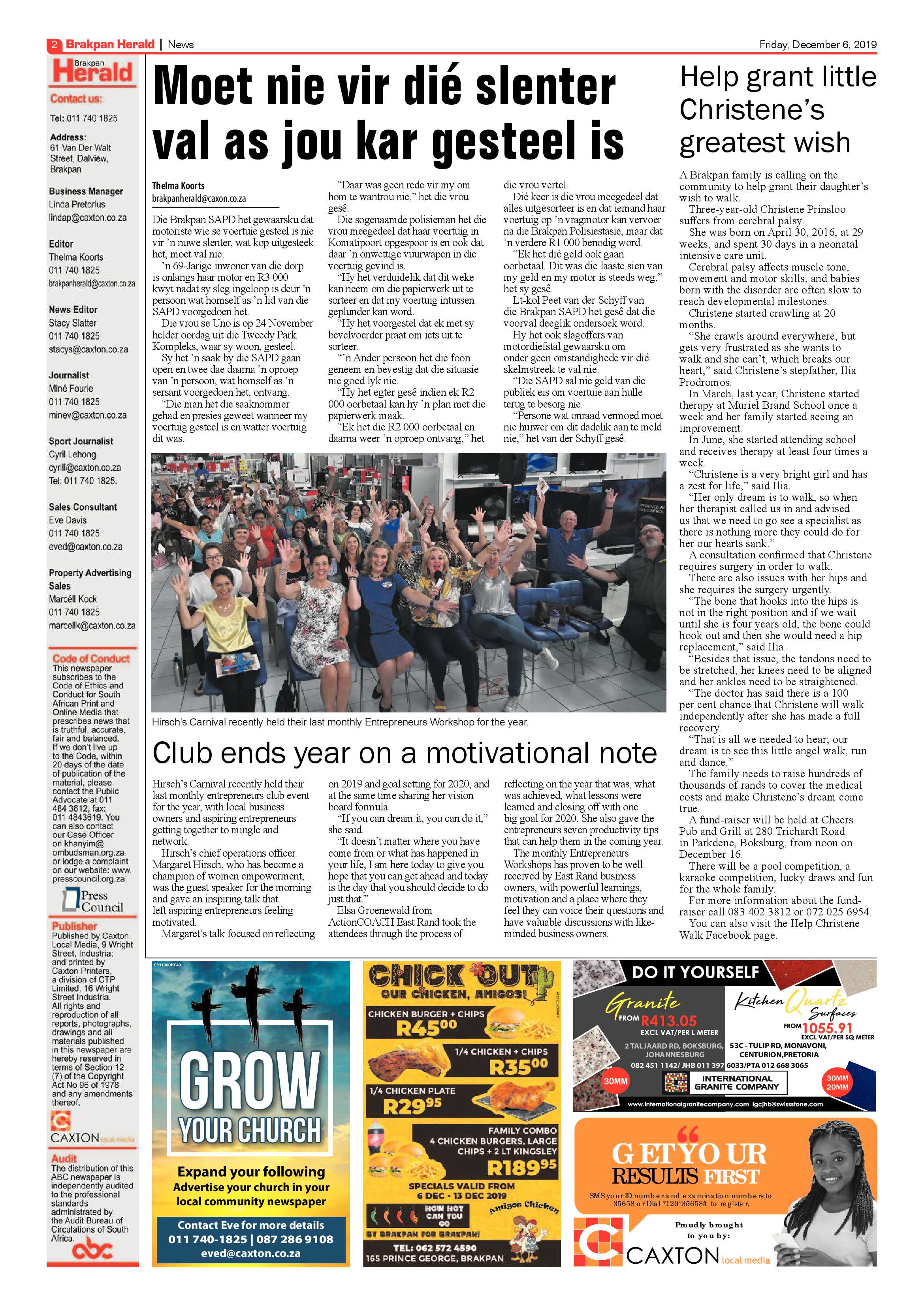 Brakpan Herald 06 December 2018 page 2